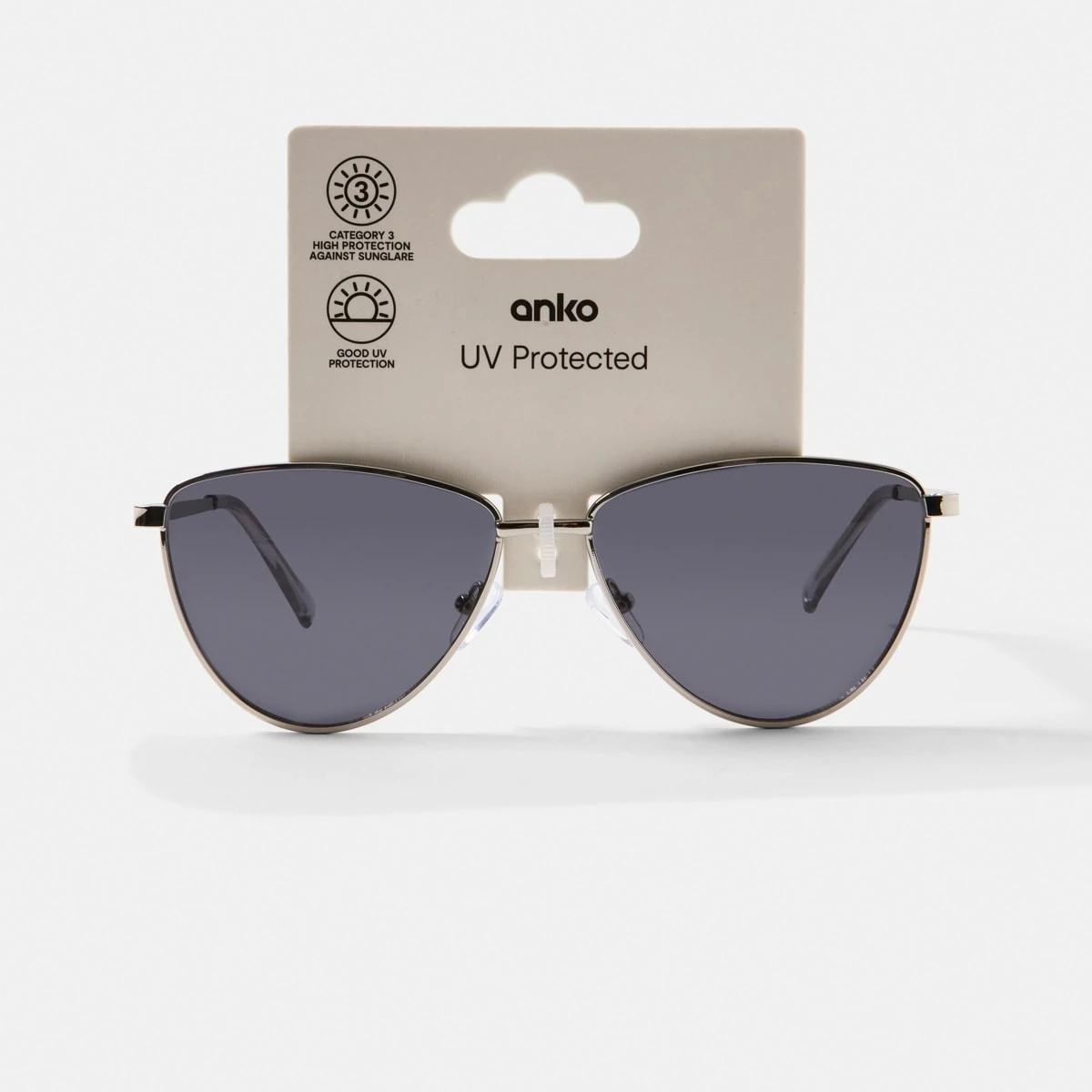 6 Womens Metal Cat Eye Sunglasses Silver, 6 of 6