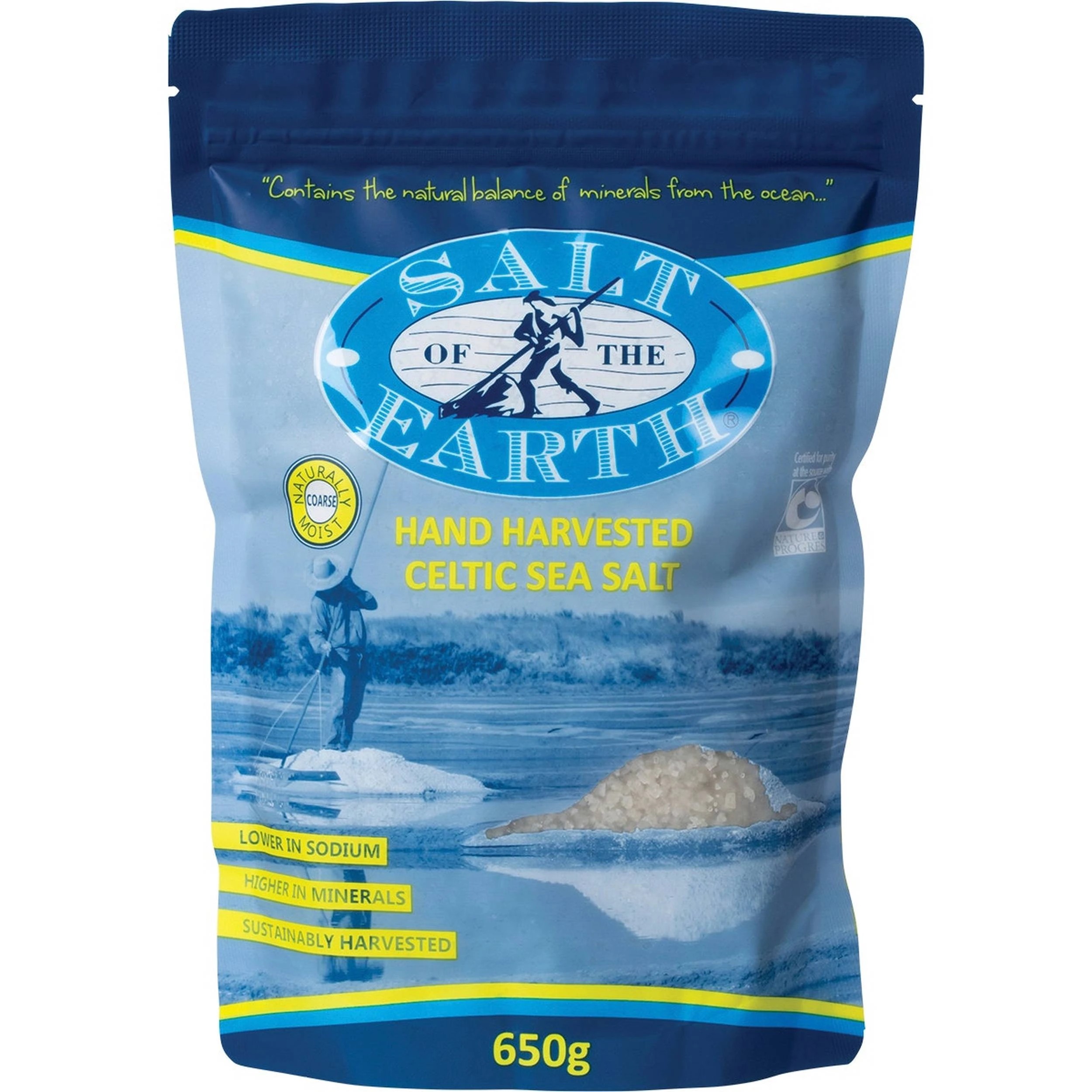 Salt Of The Earth Hand Harvested Coarse Celtic Sea Salt 650g - Kmart