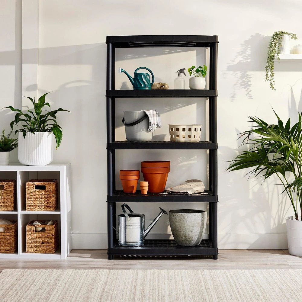 6 Ezy Storage 5 Tier Plastic Shelf 90 x 44.5cm Shelves Home Office Storage, 6 of 7