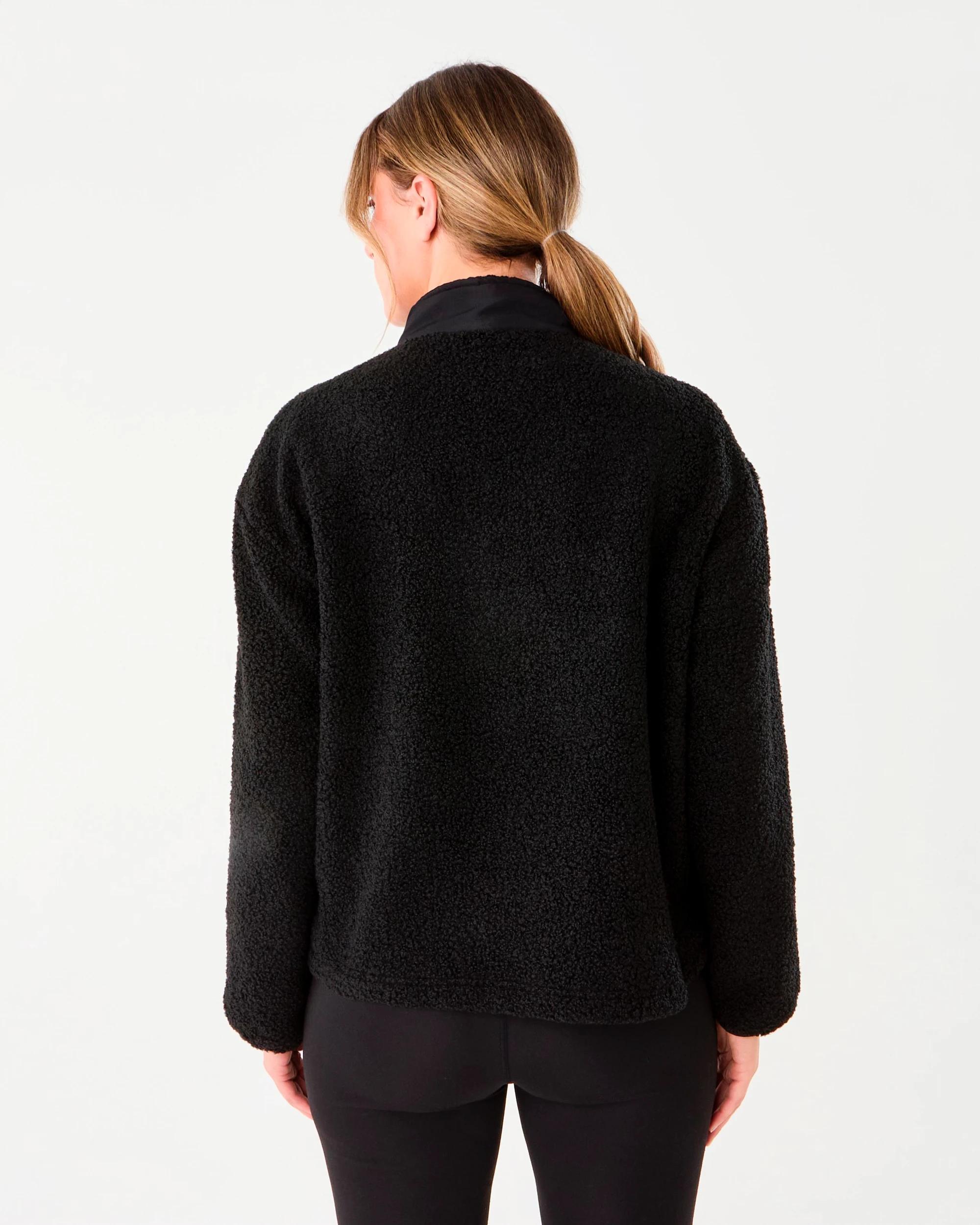3 Active Womens 1/4 Zip Sherpa Jumper Black, 3 of 6