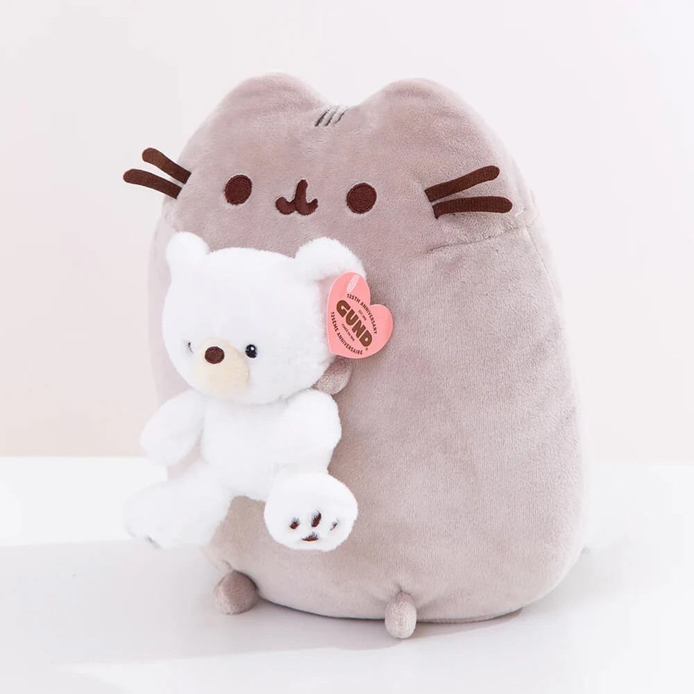 4 Pusheen - with GUND Kai Bear, Soft Toy, Grey, 24cm Height - Multi, 4 of 5