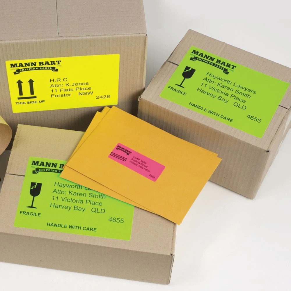 4 Avery 16UP Laser Signalling Labels Fluoro Green 25 Sheets, 4 of 4