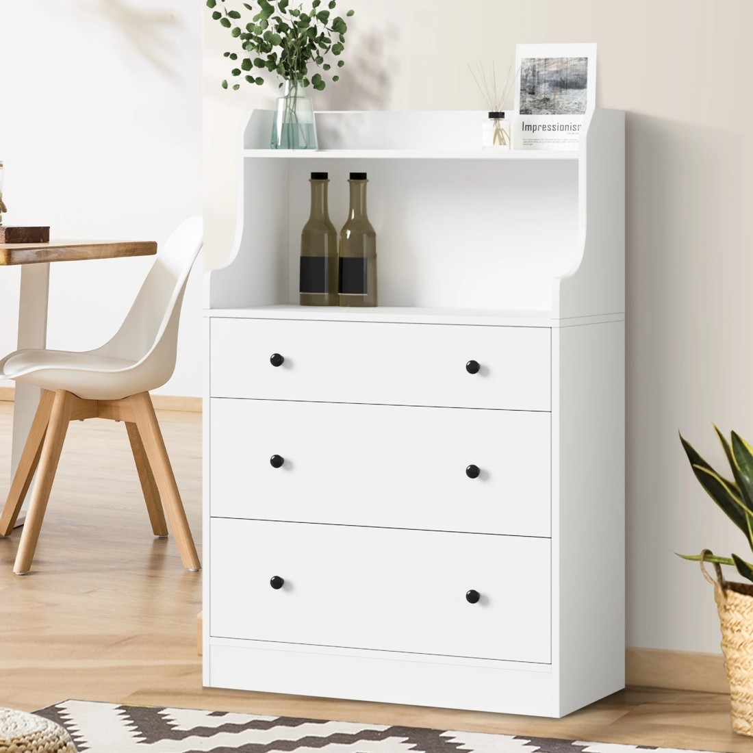 2 Oikiture Sideboard Buffet 3 Chest Of Drawers
 - White, 2 of 10