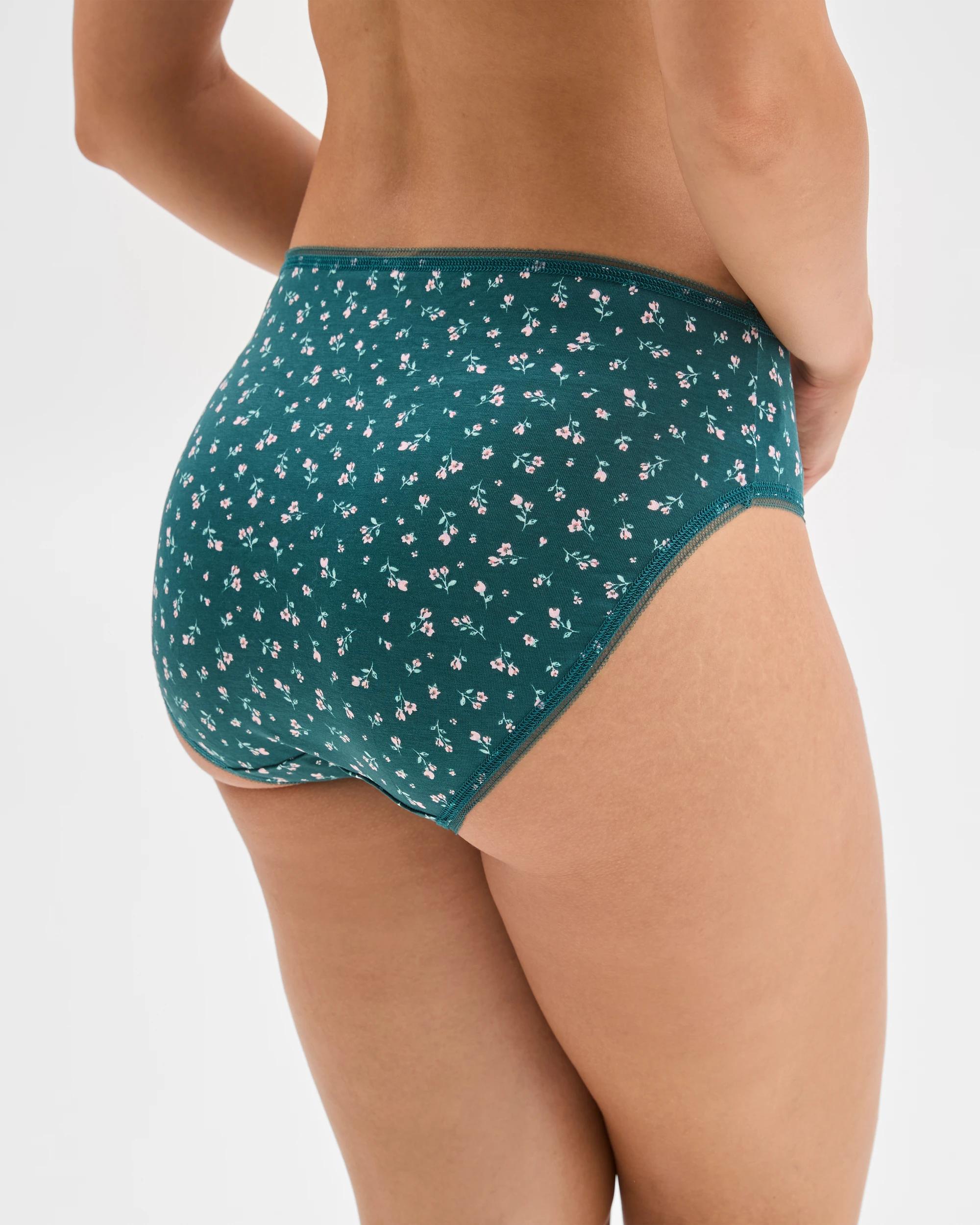 4 Target Woman Australian Cotton 5 Pack High Cut Briefs TEAL DITSY, 4 of 5