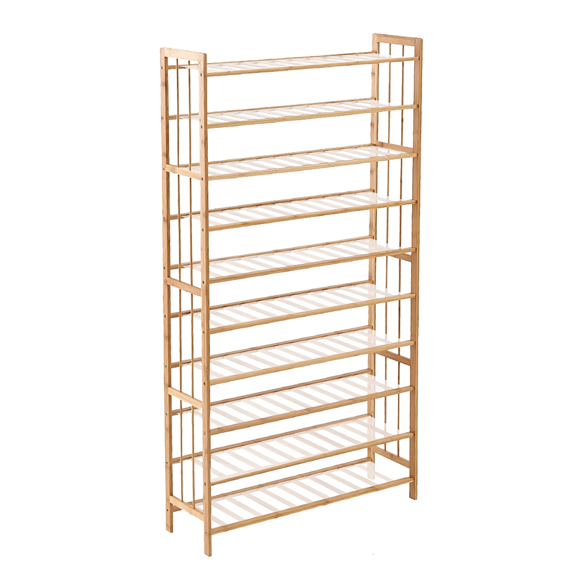 1 Levede 80cm 10 Tier Bamboo Shoe Rack, 1 of 7