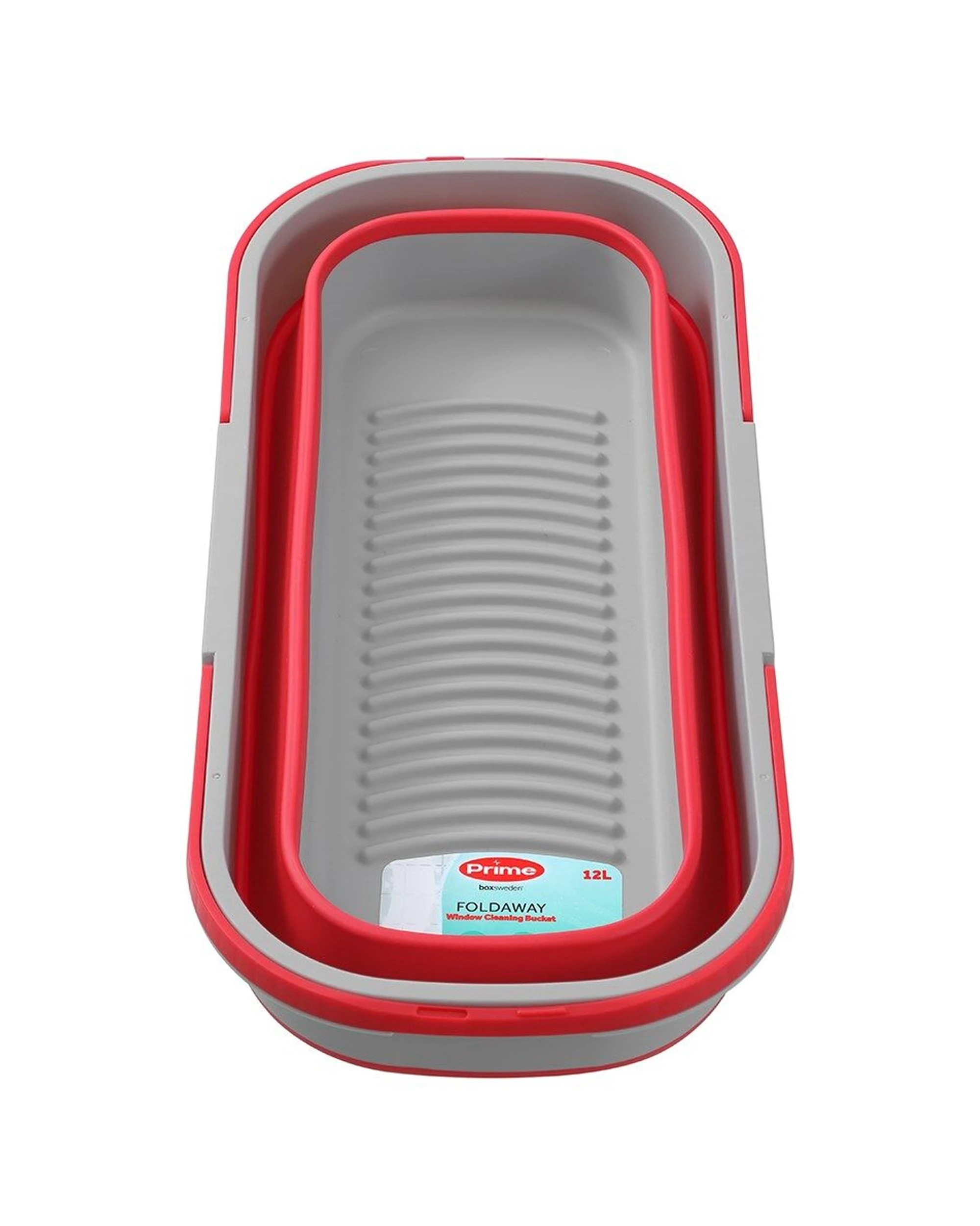 1 Boxsweden Prime Foldaway Window Cleaning Buckets With Handle Collapsible 12L - Grey, 1 of 7