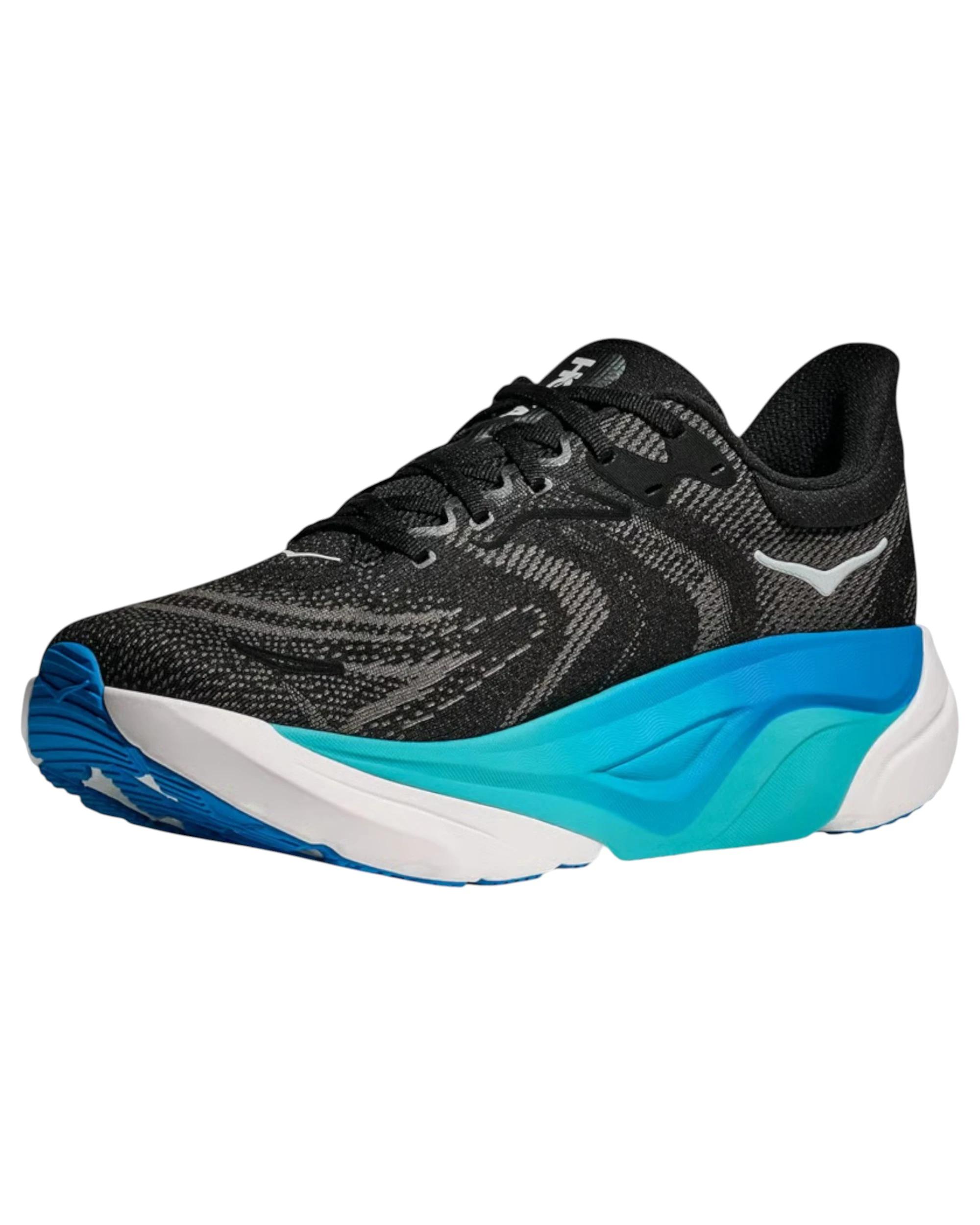 2 Hoka Mens Arahi 8 Athletic Running Shoes BLACK/SKYWARD BLUE, 2 of 8