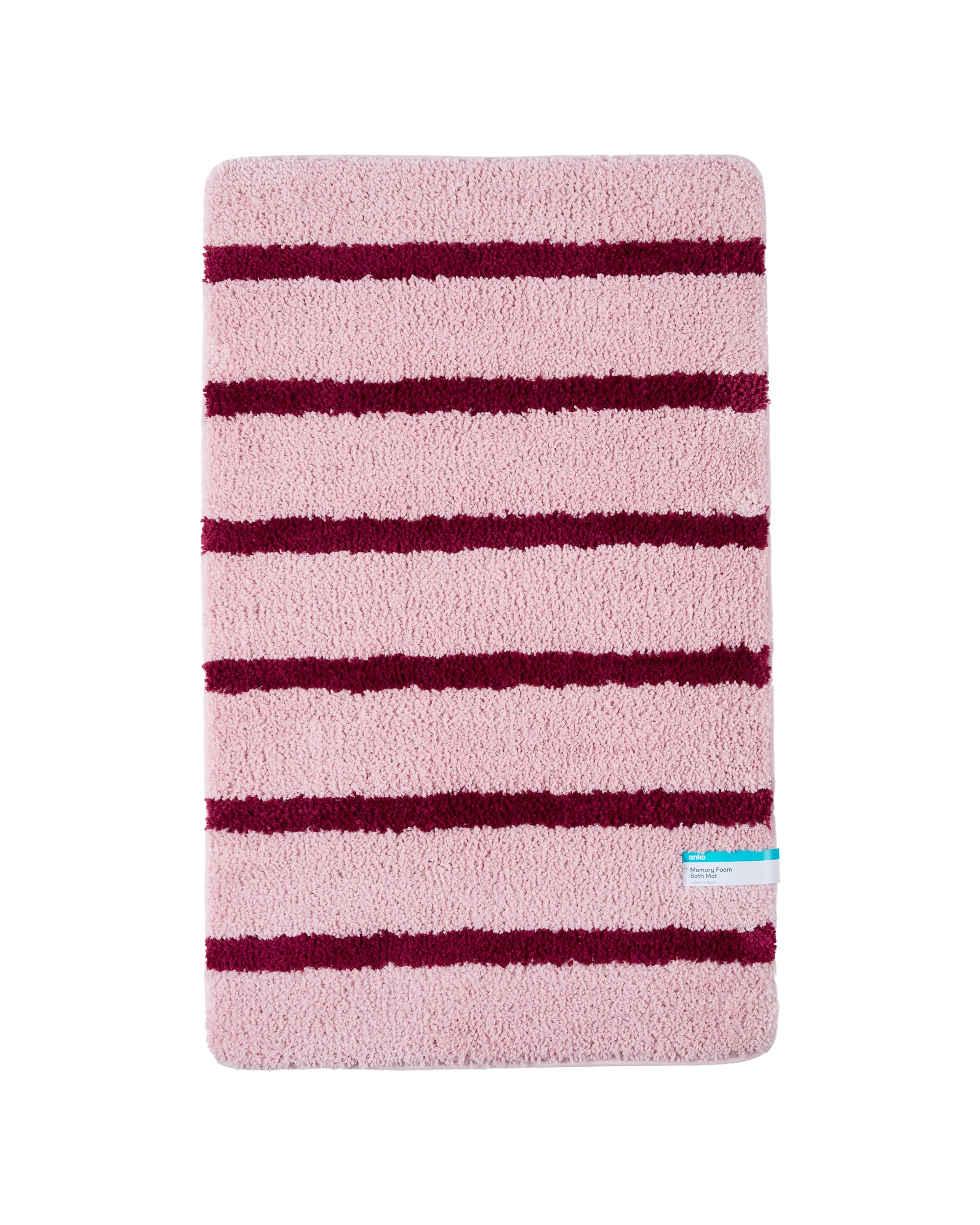 5 Memory Foam Bath Mat - Pink Stripe, 5 of 5
