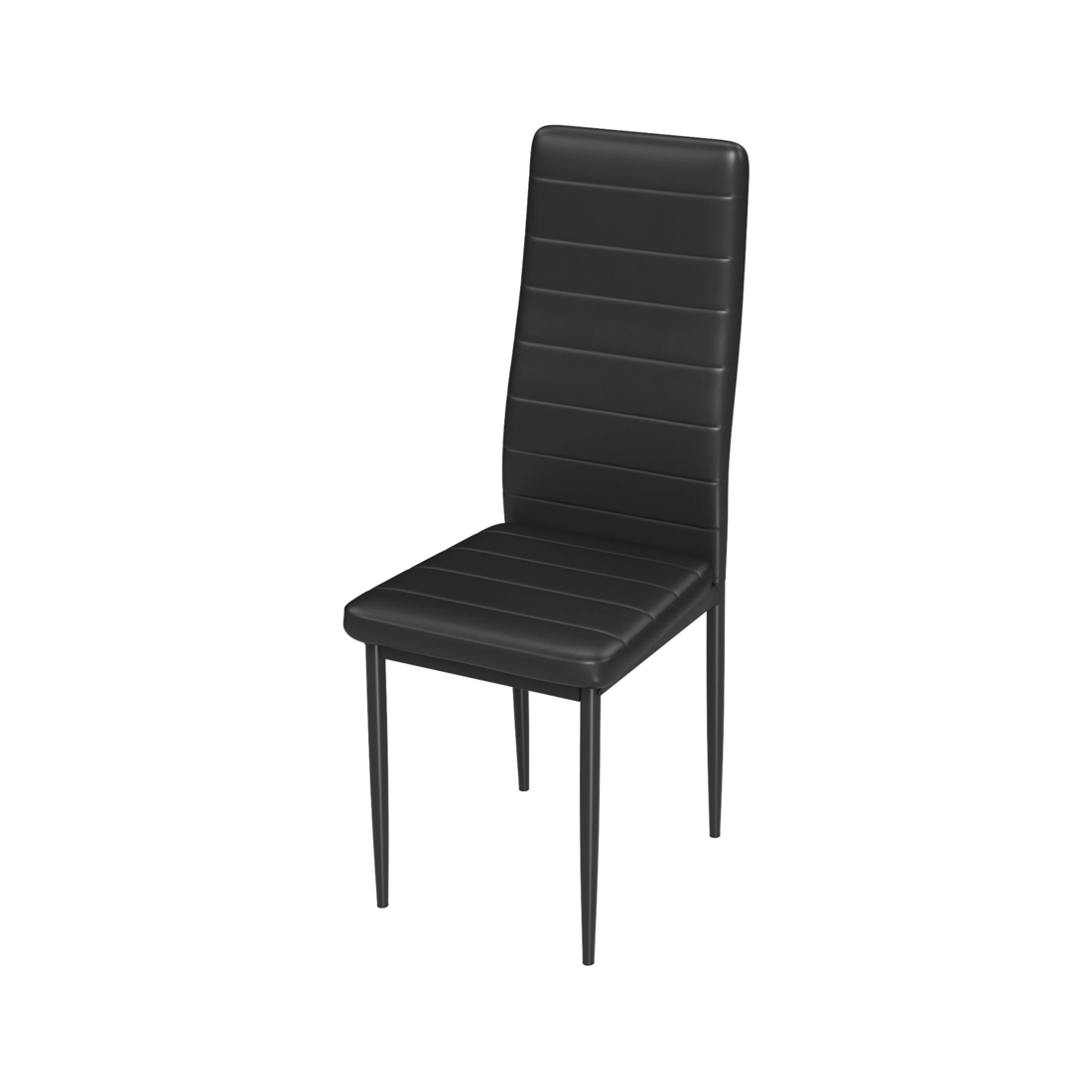 1 Advwin Set Of 2 Dining Chairs Padded Seat Leather Black, 1 of 9