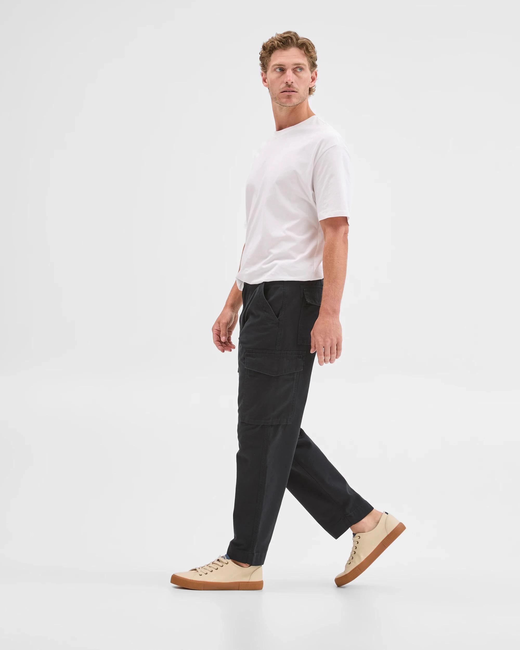 4 Target Man Australian Cotton Regular Fit Cargo Pants BLACK, 4 of 7
