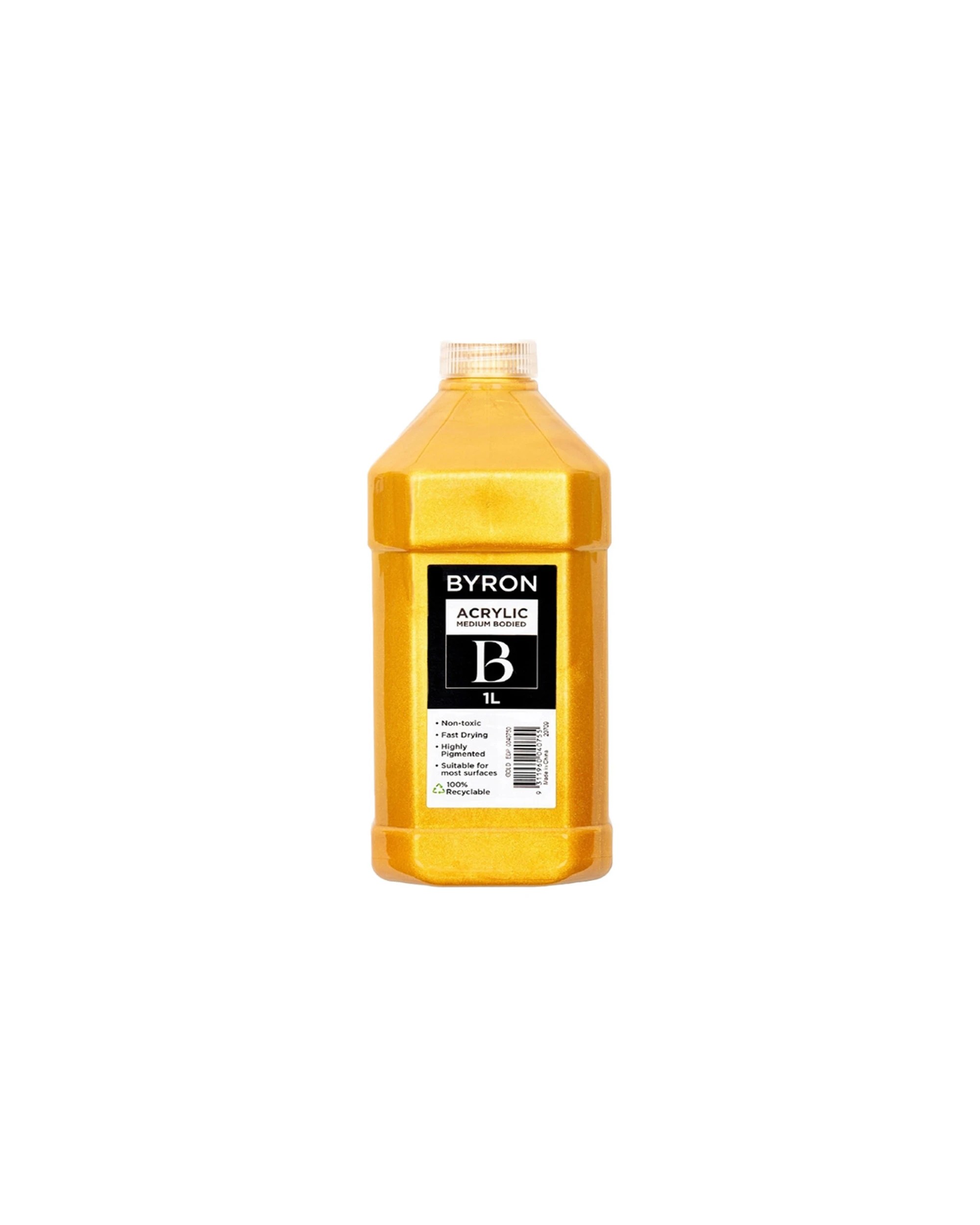 1 Jasart Byron Acrylic Paint Bottle Medium-Bodied 1L - Gold, 1 of 1