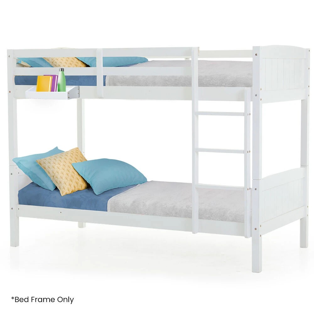 1 Kingston Slumber Single Wooden Bunk Bed Frame - White, 1 of 1