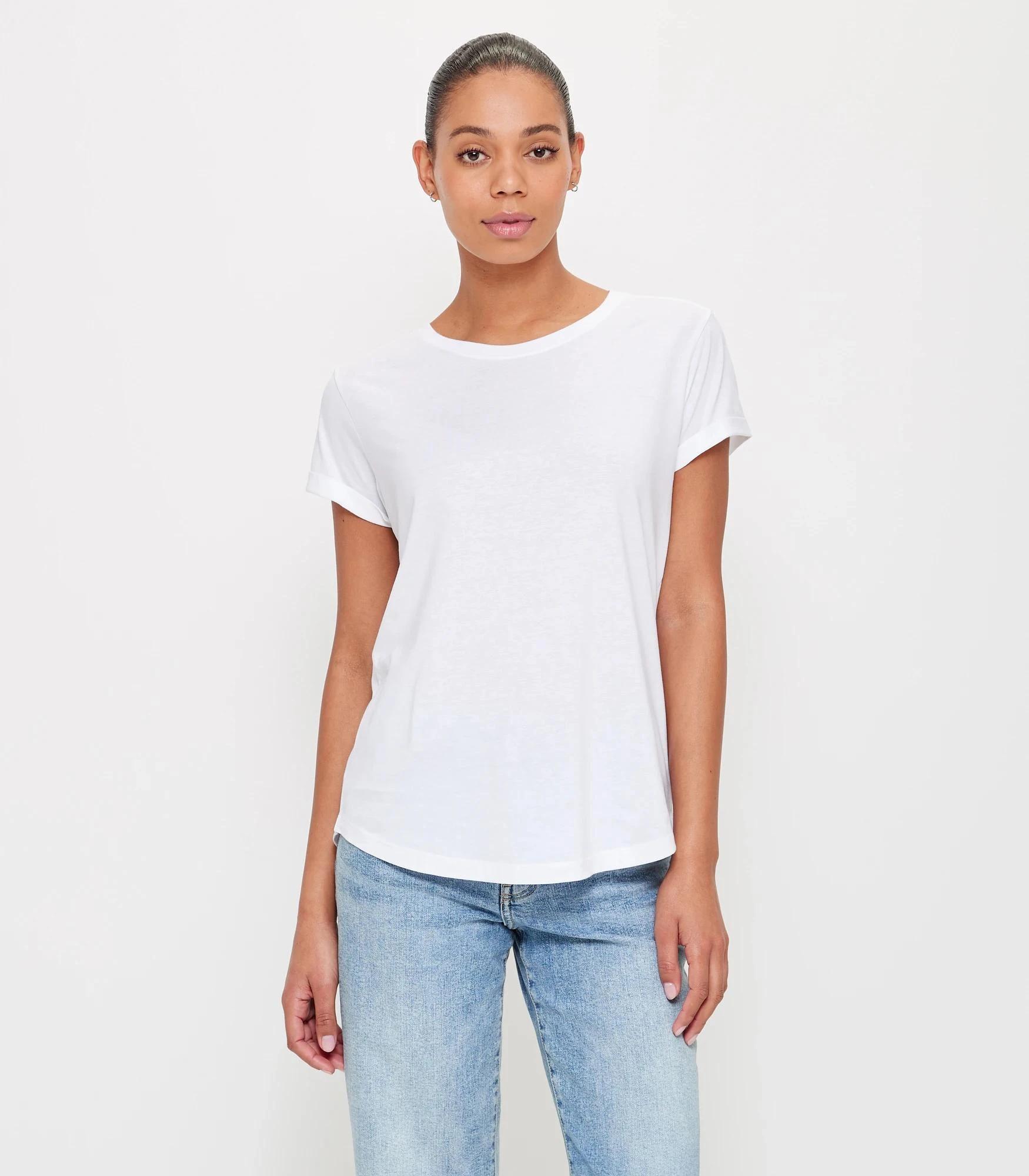 1 Target Cotton/modal Relaxed Crew T-shirt WHITE, 1 of 6