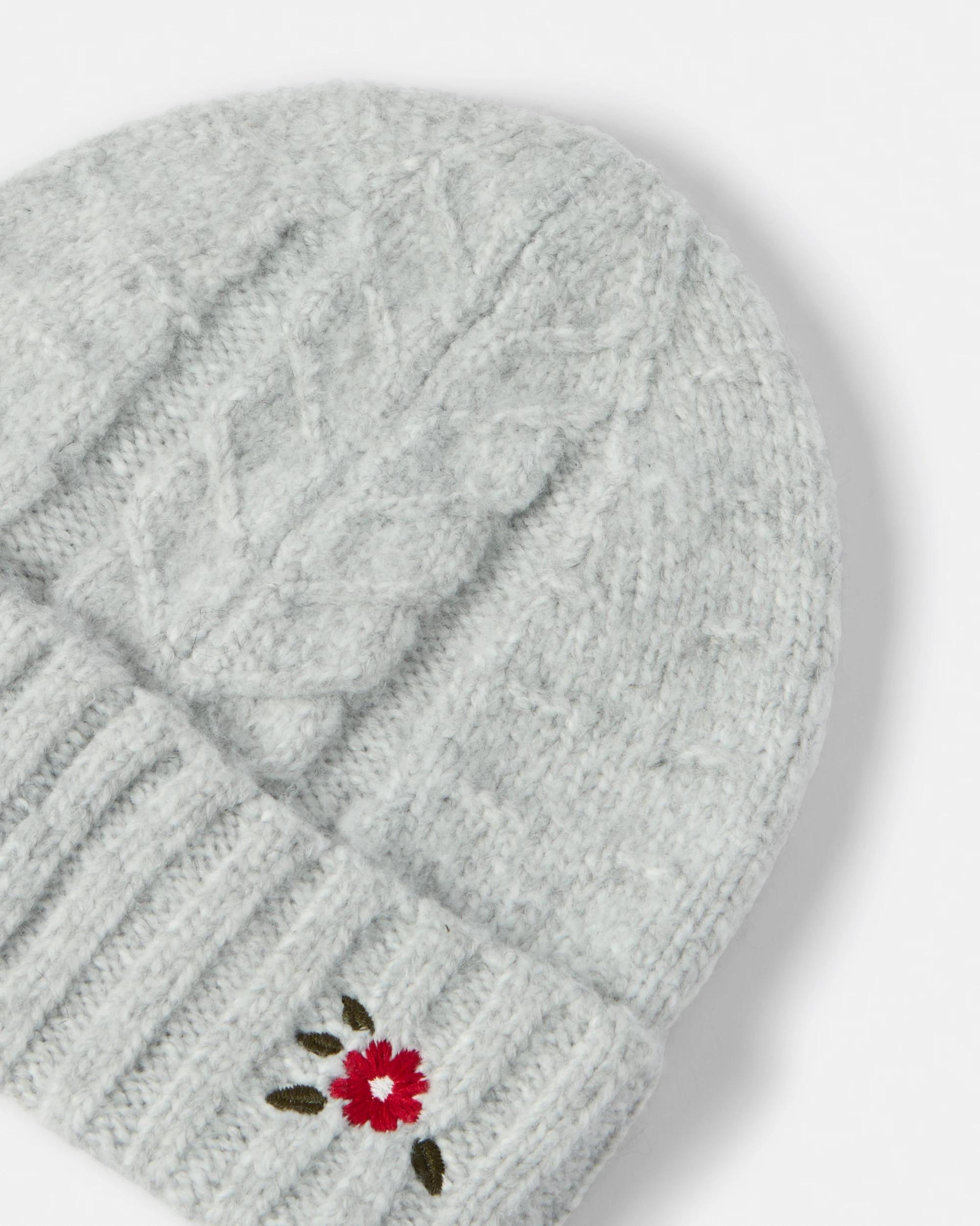 3 Embroidered Beanie Grey, 3 of 3