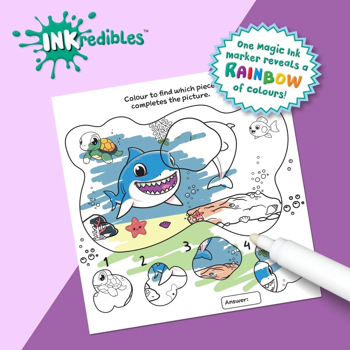 5 INKredibles Magic Reveal Ocean Adventure Mess Free Magic Ink Pictures! - Book, 5 of 5