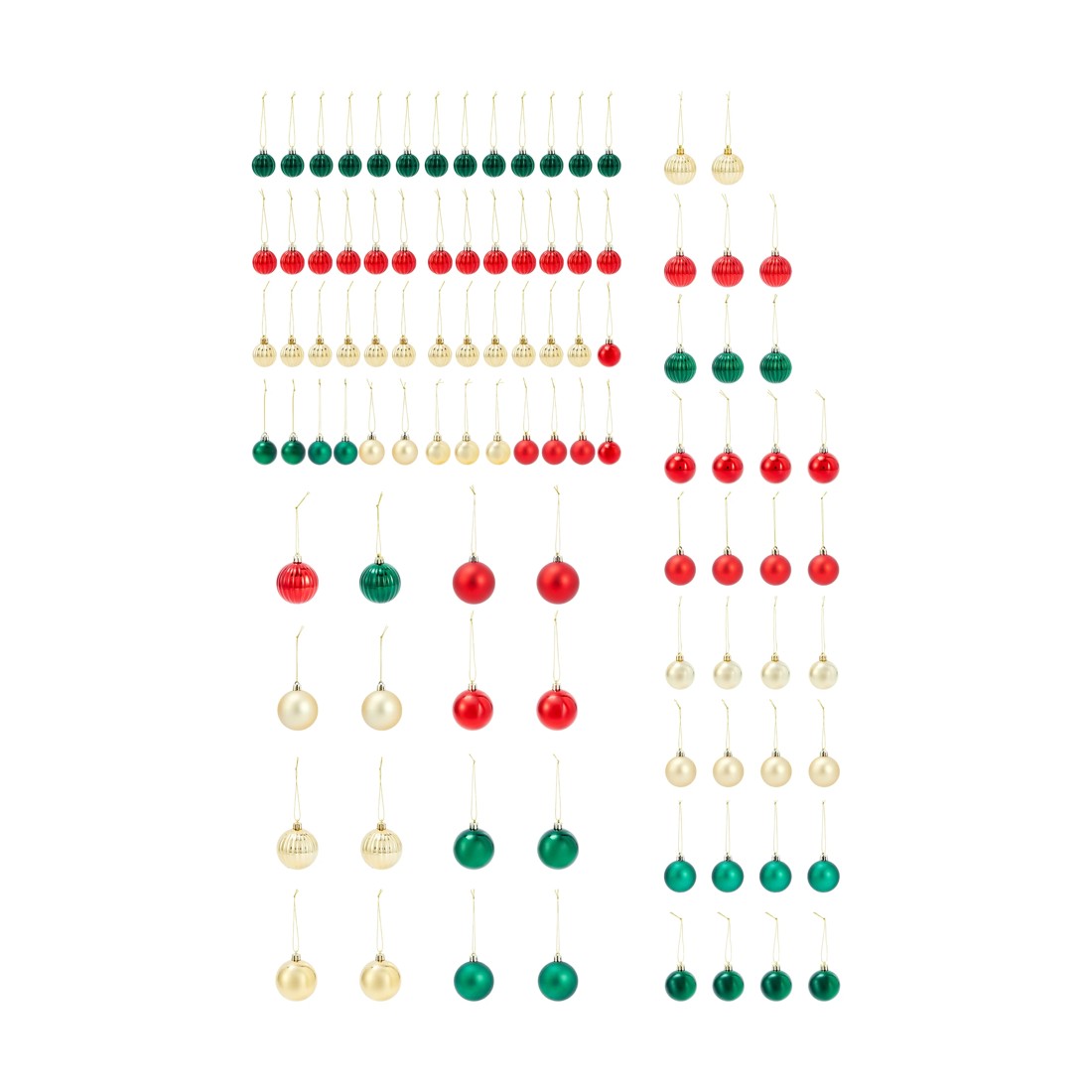 2 100 Pack Traditional Christmas Baubles, 2 of 6