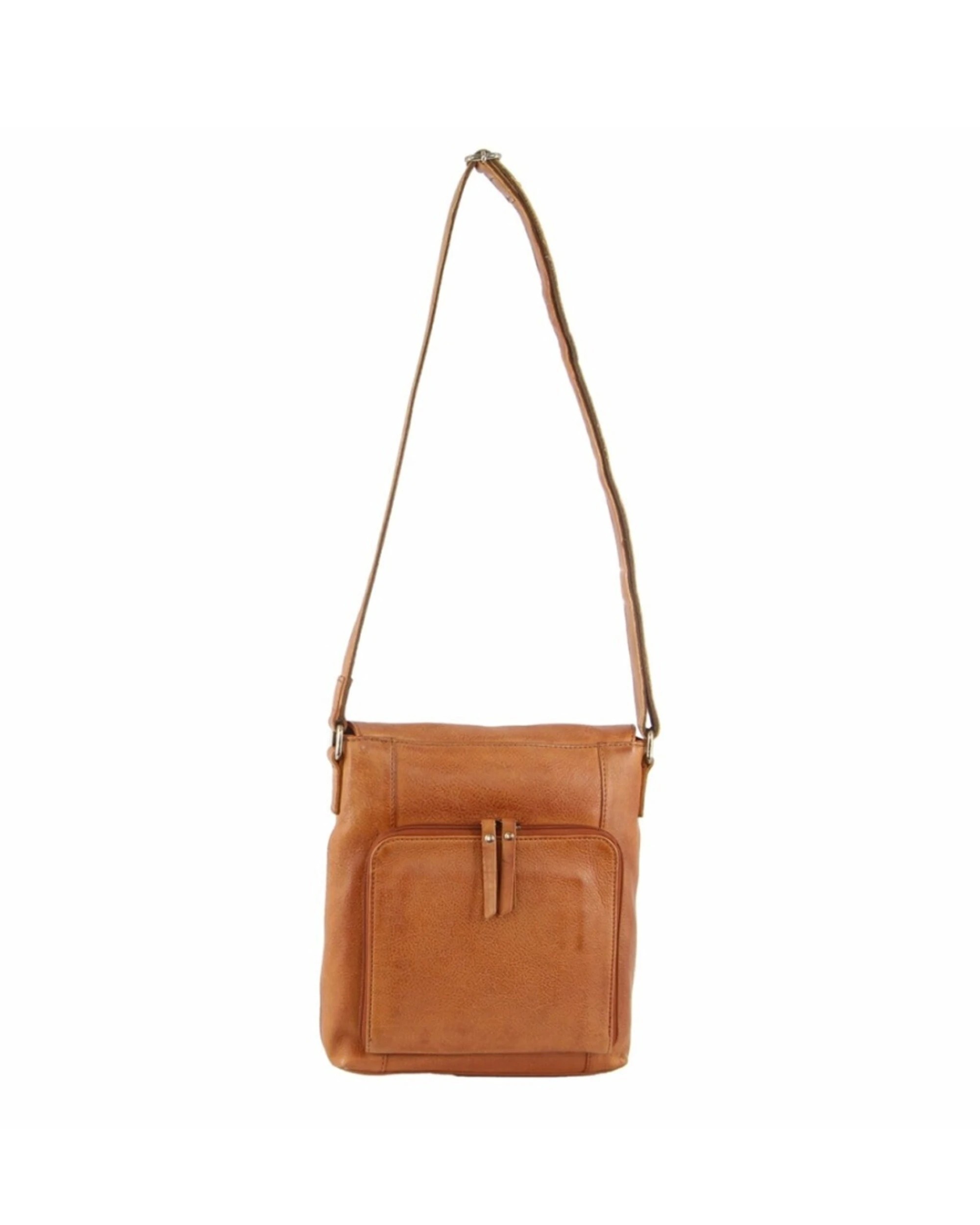 4 Milleni Women's Nappa Leather Shoulder Crossbody Bag With Zip 25x28cm Cognac - Brown, 4 of 4