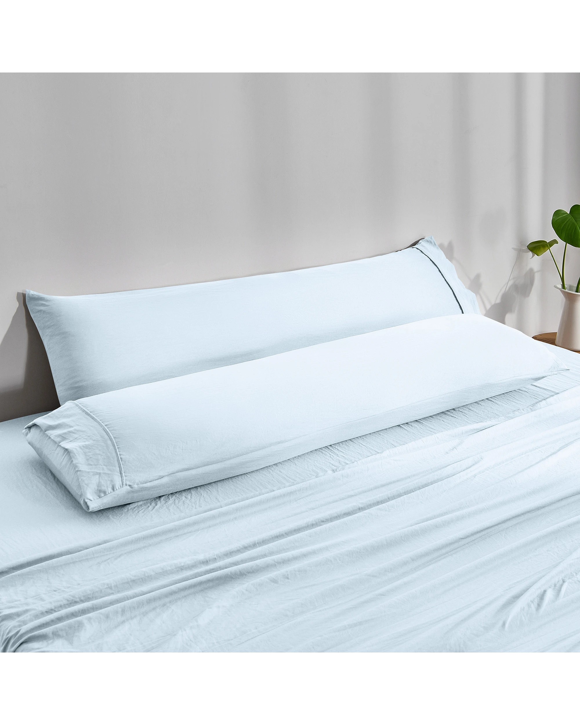3 Dreamaker Superfine Washed Microfibre Body Pillowcase Twin Pack - Ice Blue, 3 of 5