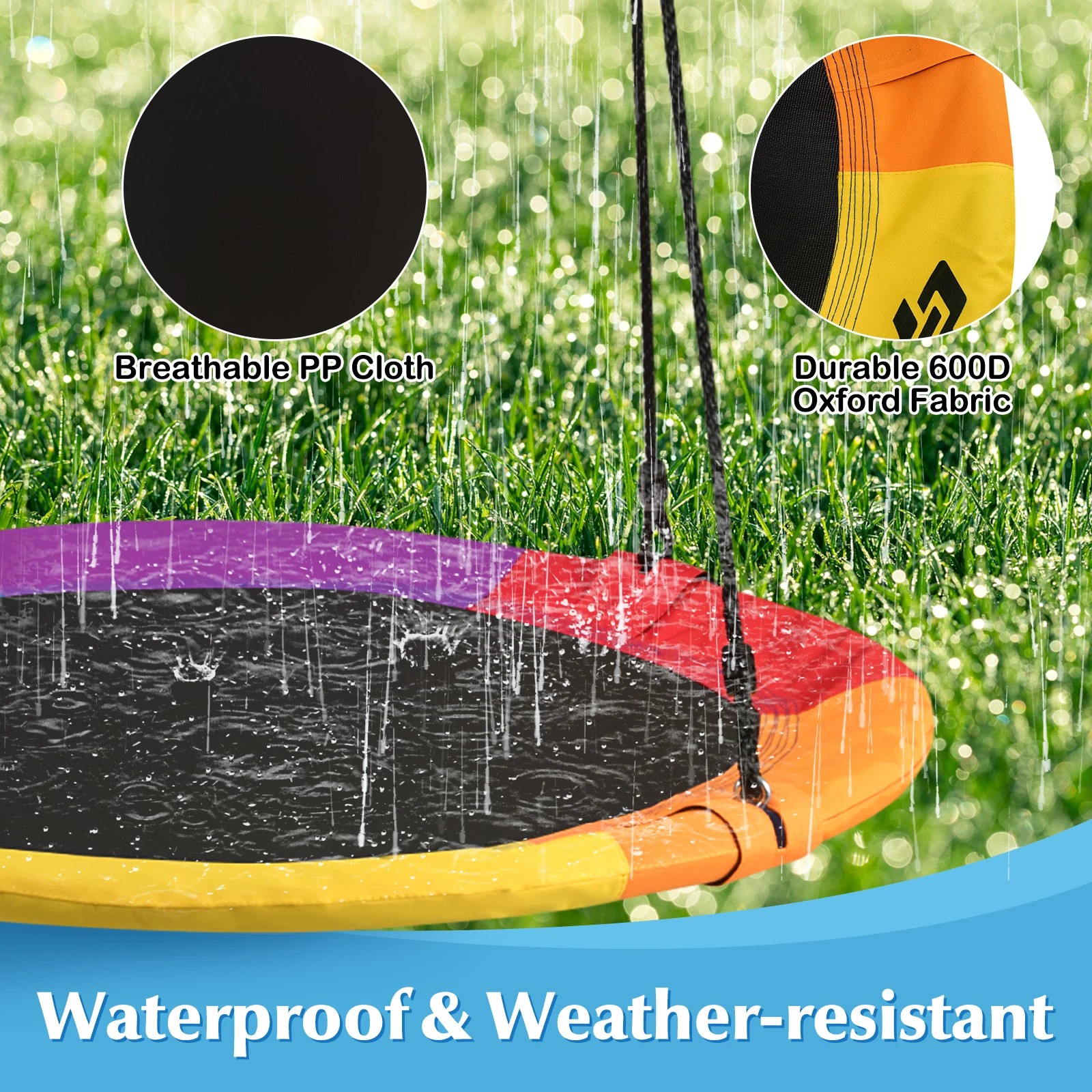 6 Costway Giant Tree Swing 100cm Yard Play Equipment, 6 of 6