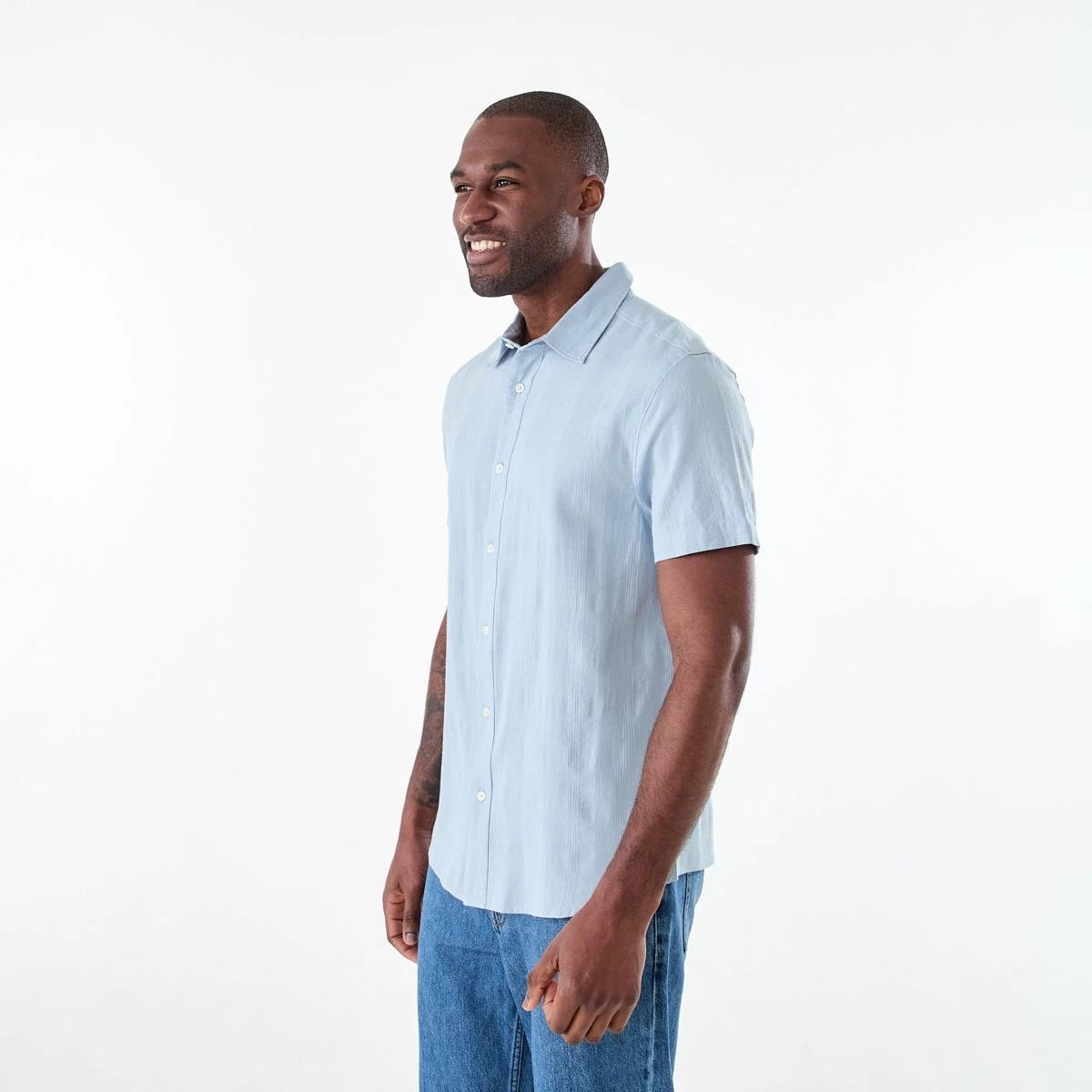 2 Short Sleeve Dobby Shirt FOG BLUE, 2 of 6