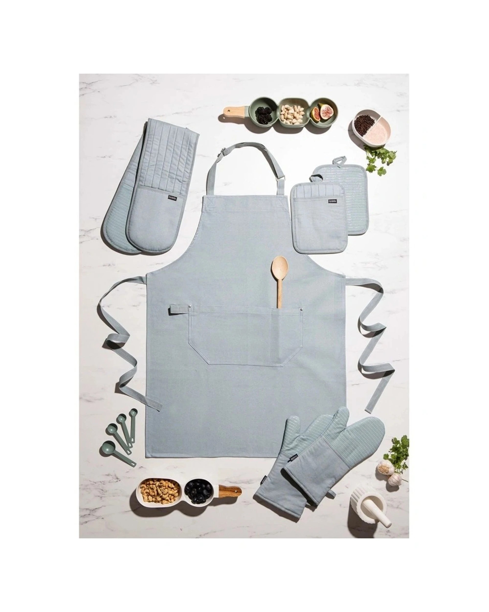 2 Ladelle Lennox Silicone Grip Non-Slip Oven Mitt Ice, 2 of 2