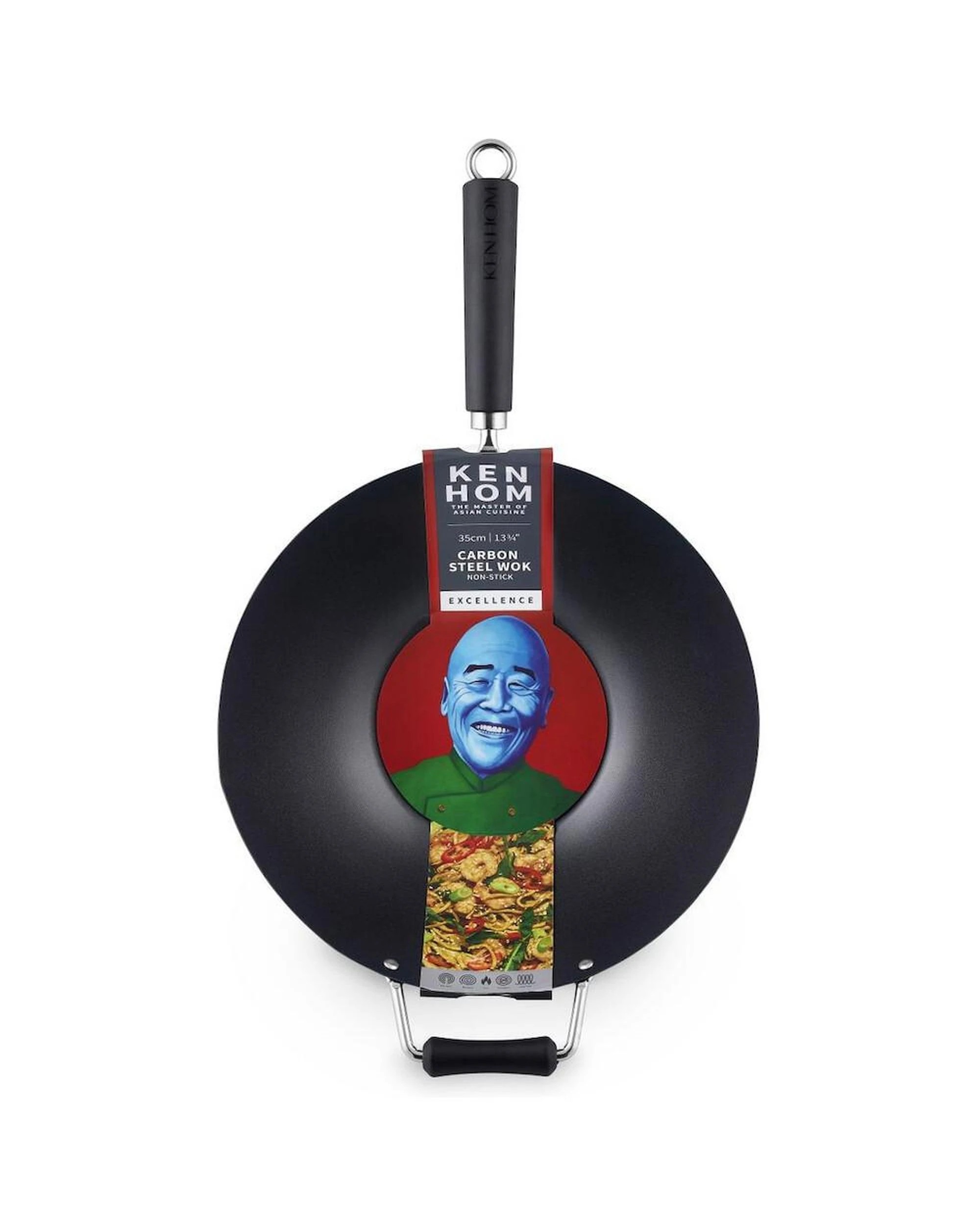 Ken Hom Excellence Non Stick Carbon Steel Wok 35cm - Kmart