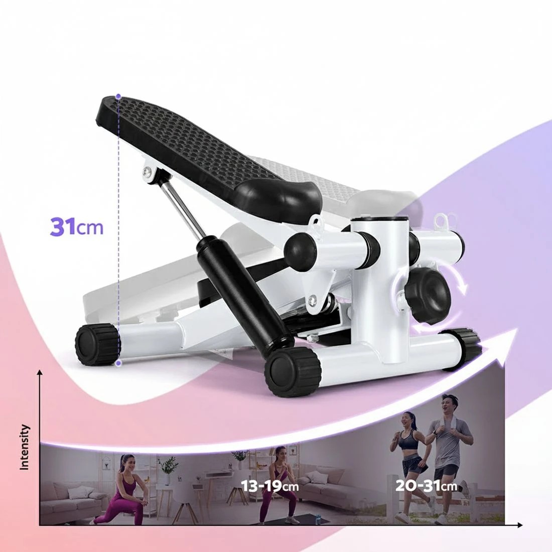 4 Everfit Mini Stepper with Resistance - Black, 4 of 7