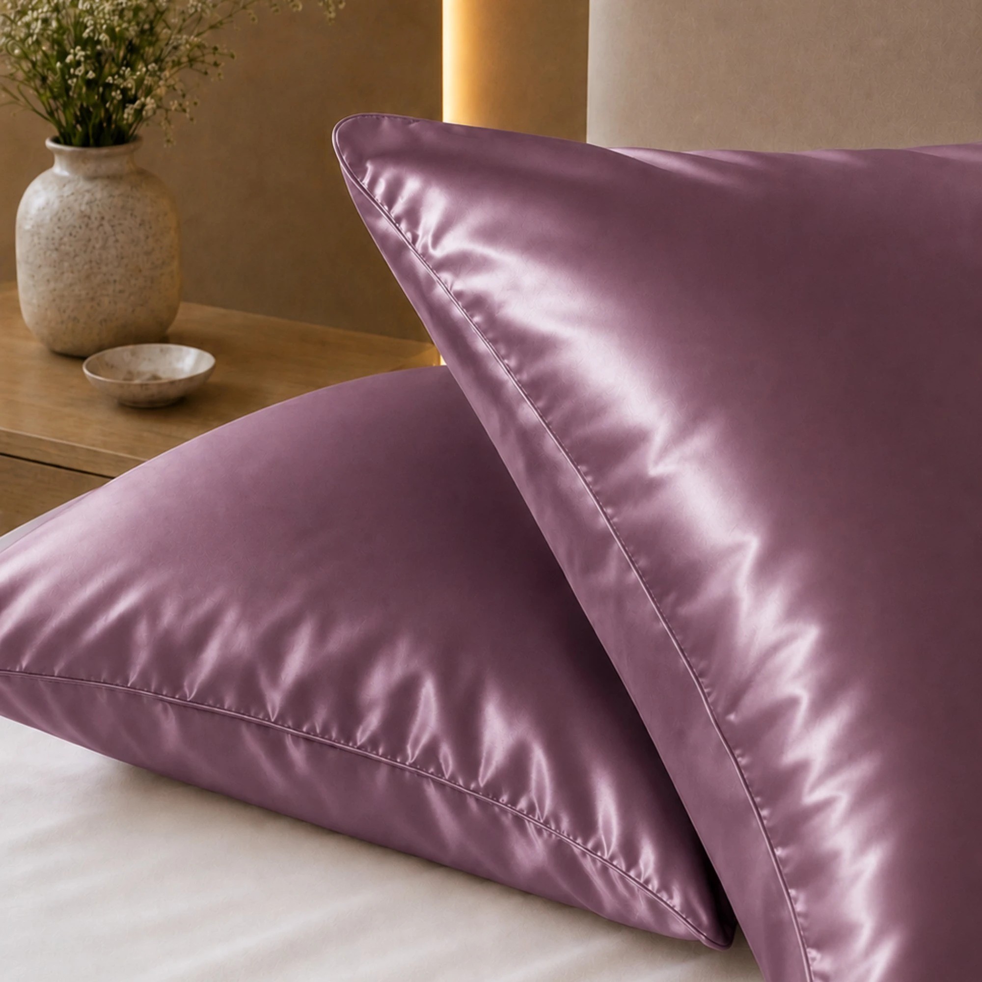 2 Royal Comfort Mulberry Silk Hypoallergenic Pillowcase Twin Pack - Red, 2 of 10