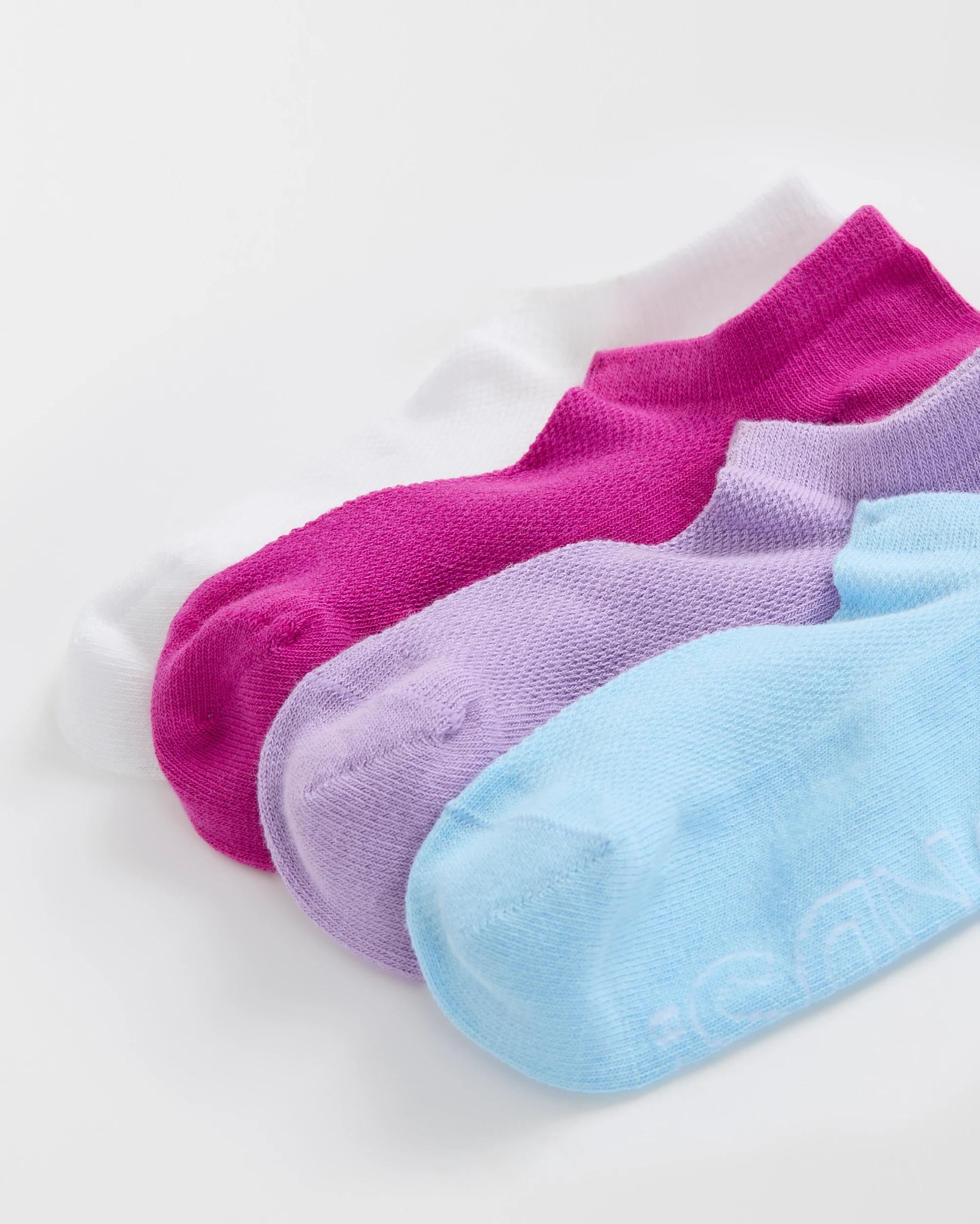 2 Women's Logo Lightweight No Show Socks 4 Pack - Bonds BLUE/PURPLE/PINK/WHITE, 2 of 3
