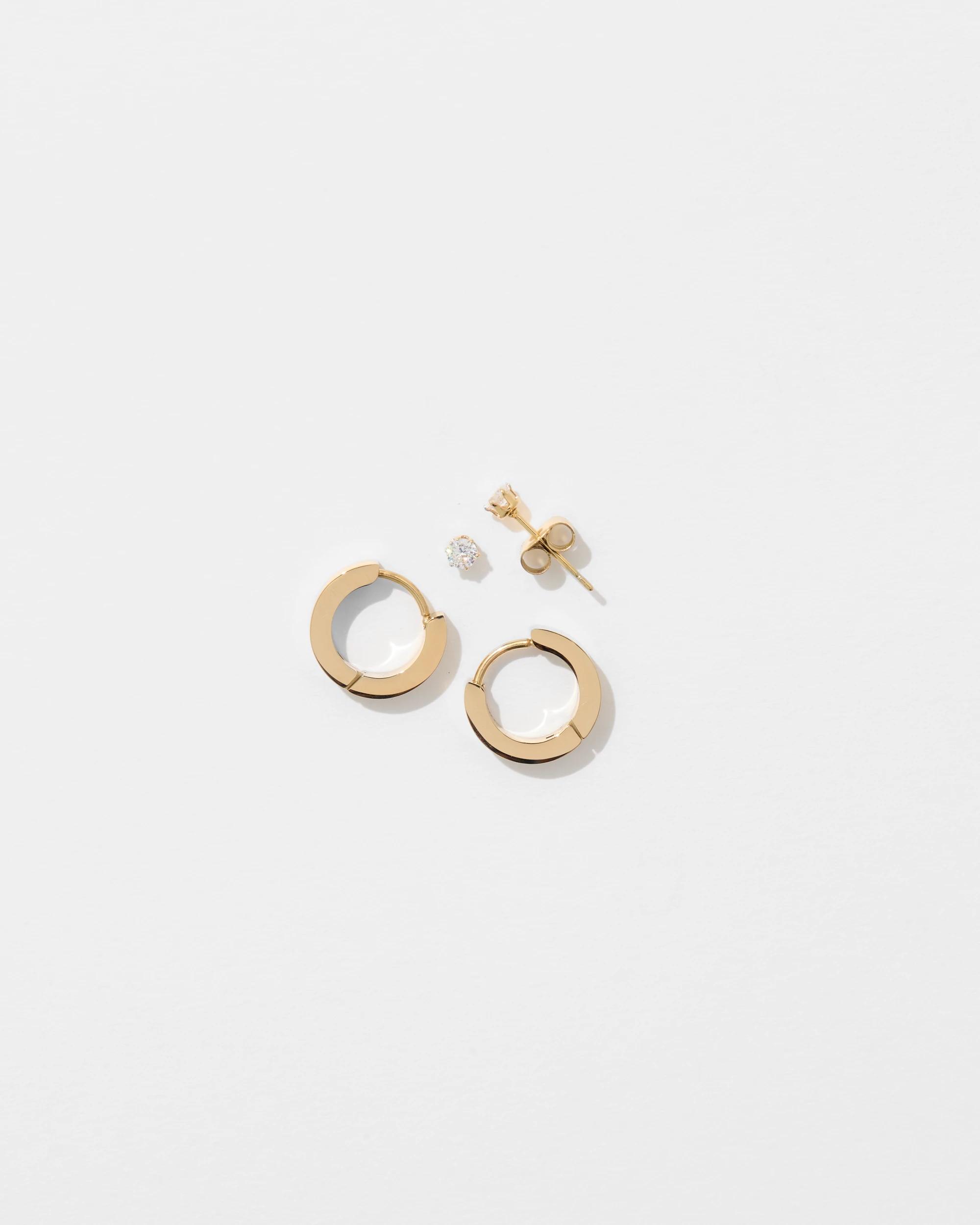 1 Target Waterproof 2 Pack Huggie Earrings Set GOLD, 1 of 1