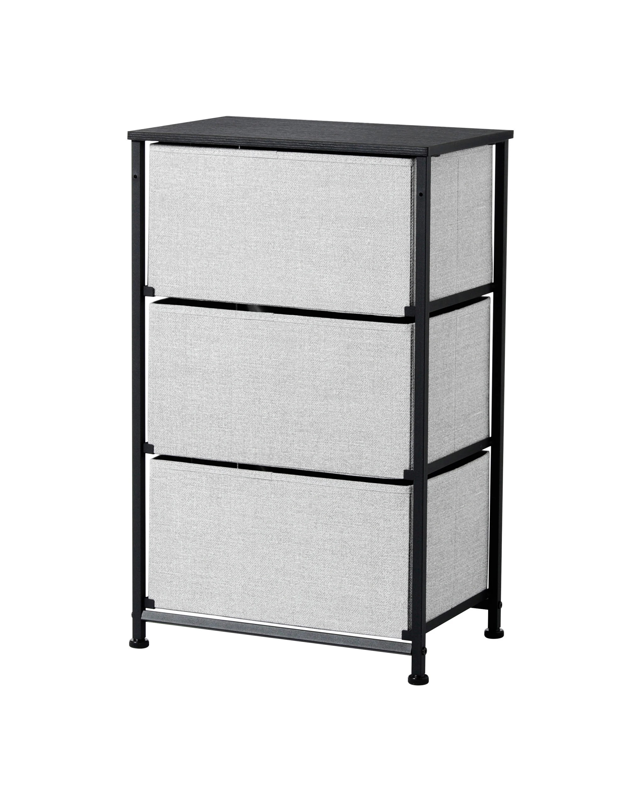 4 Sherwood Luna 3 Drawer Fabric Home Dresser - Grey, 4 of 8