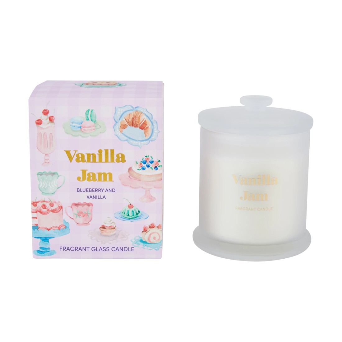 1 Vanilla Jam Fragrant Glass Boxed Candle, 1 of 6