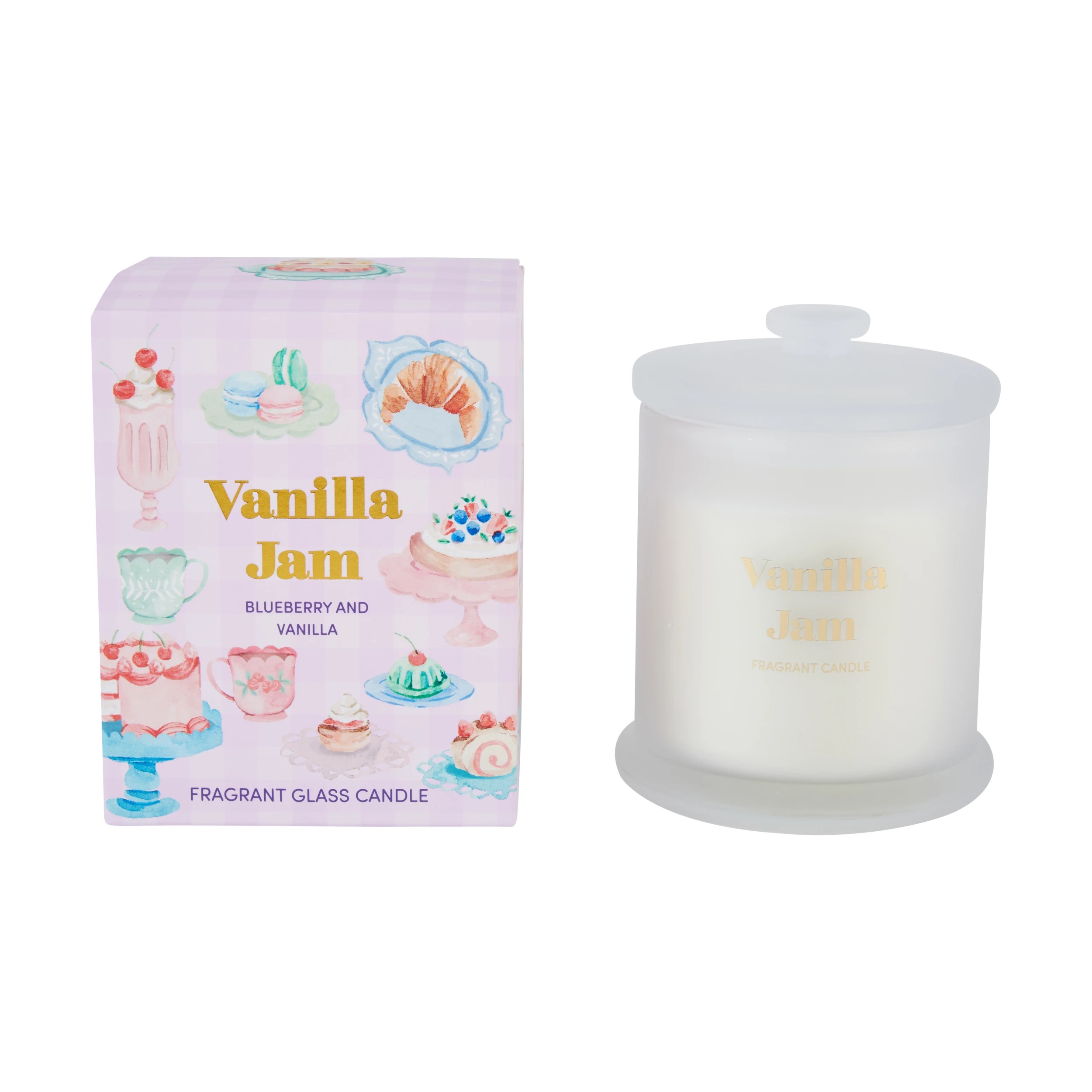 1 Vanilla Jam Fragrant Glass Boxed Candle, 1 of 7