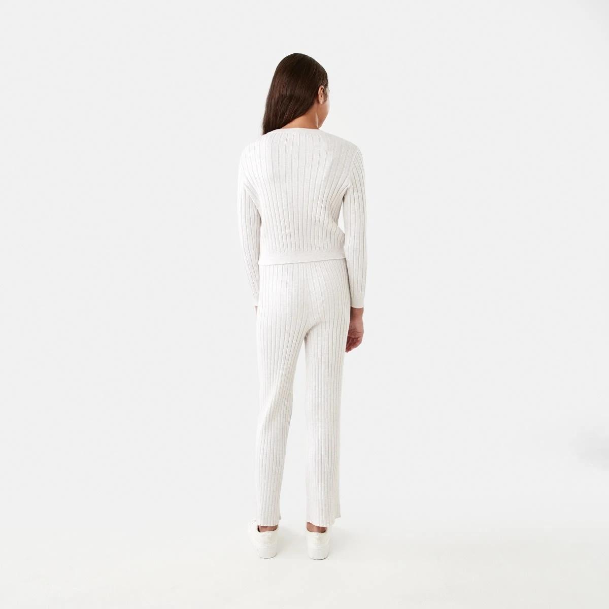 5 Rib Wide Leg Pants Crm Marle, 5 of 7
