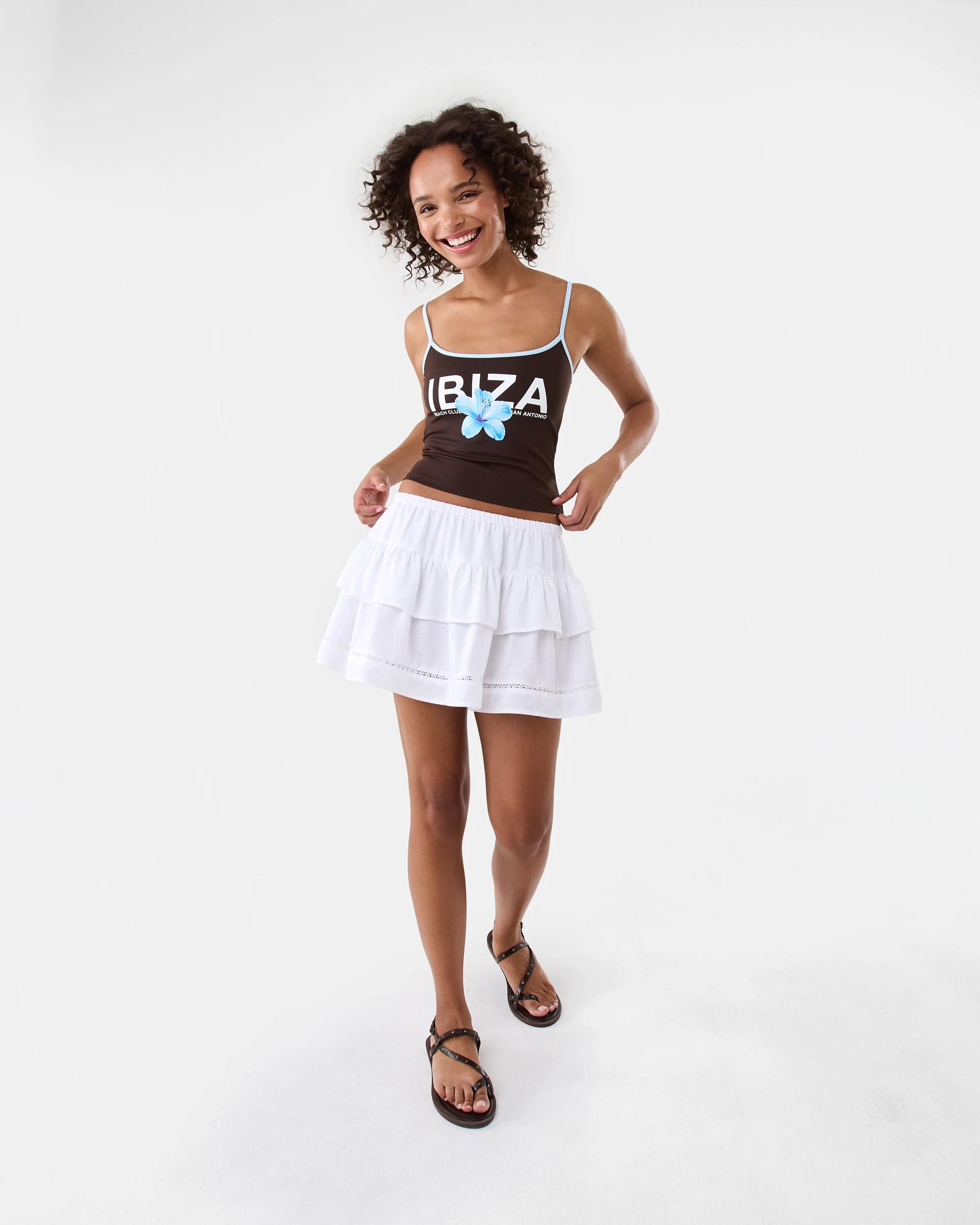 2 Linen Blend Rara Skirt White, 2 of 7