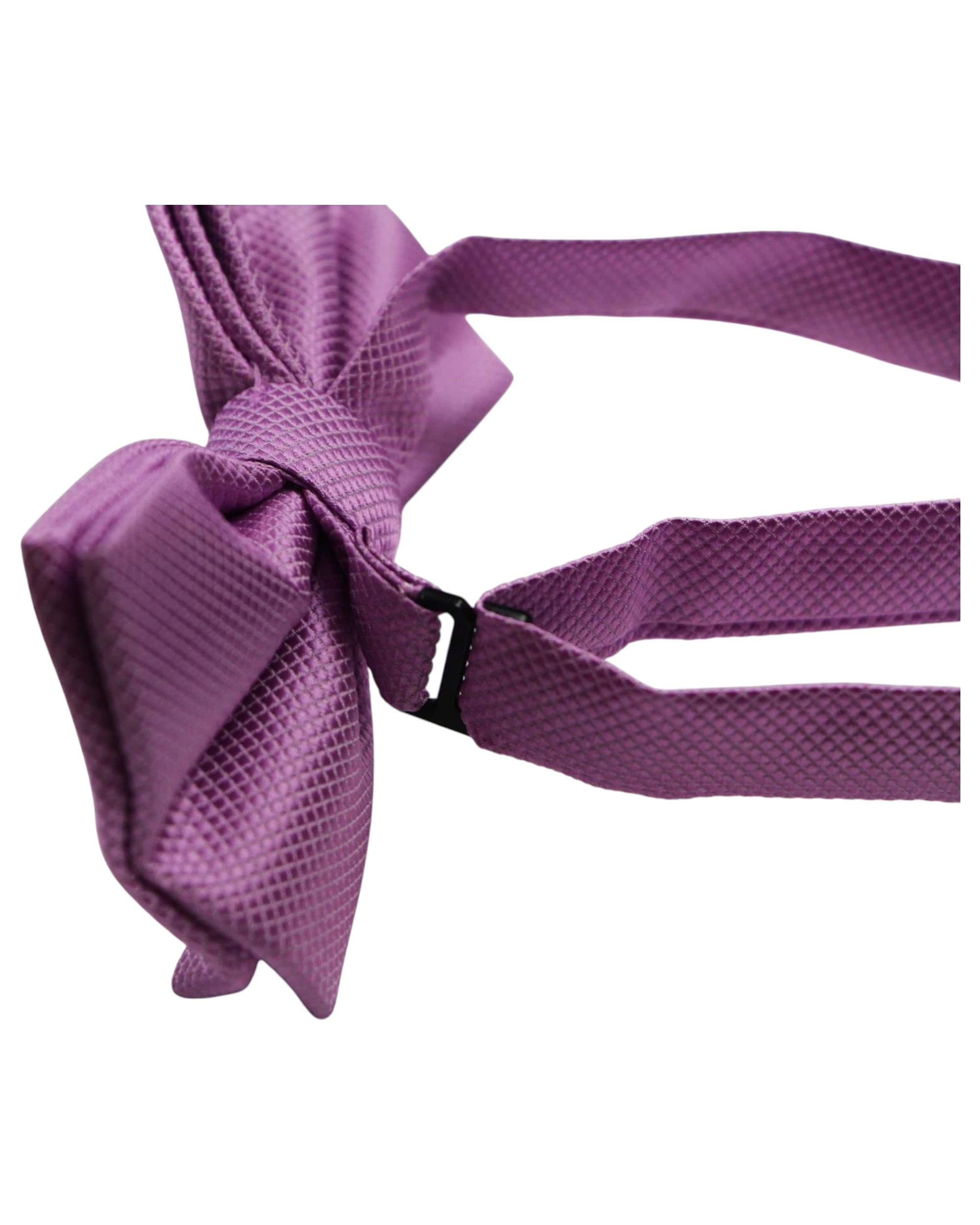 2 Zasel Mens Light Purple Plain Coloured Checkered Bow Tie, 2 of 3