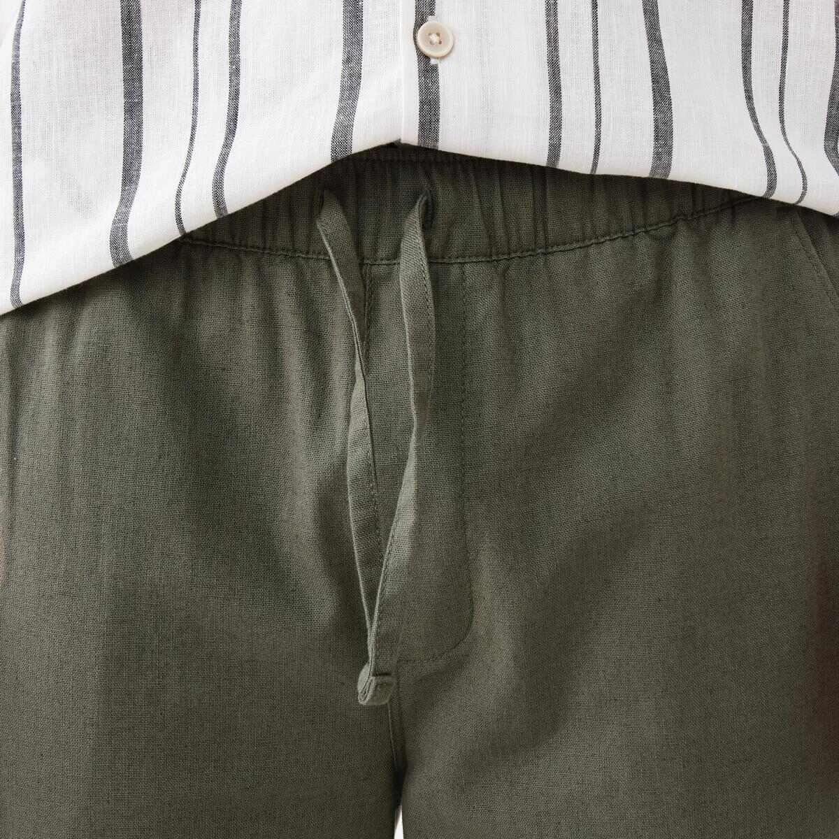 5 Cotton Linen Chino Pants TEA LEAF, 5 of 8