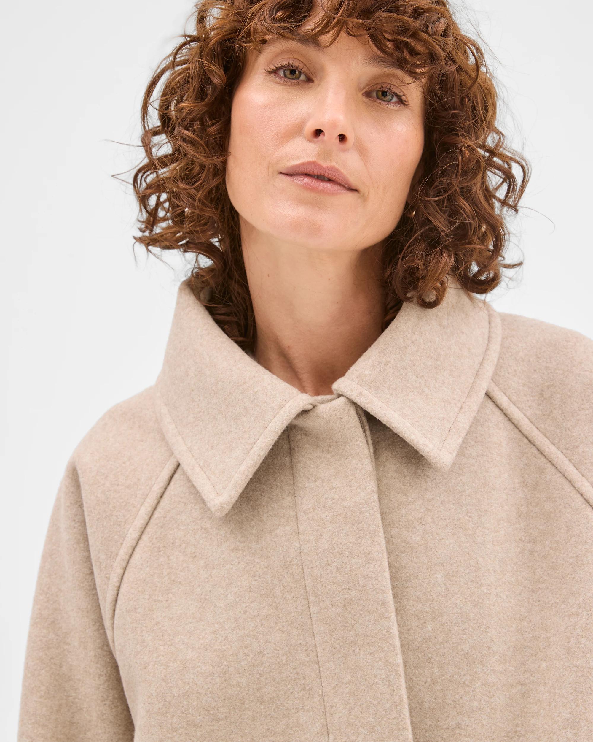 6 Target Woman Long Sleeve Relaxed Car Coat FAWN MARLE, 6 of 7