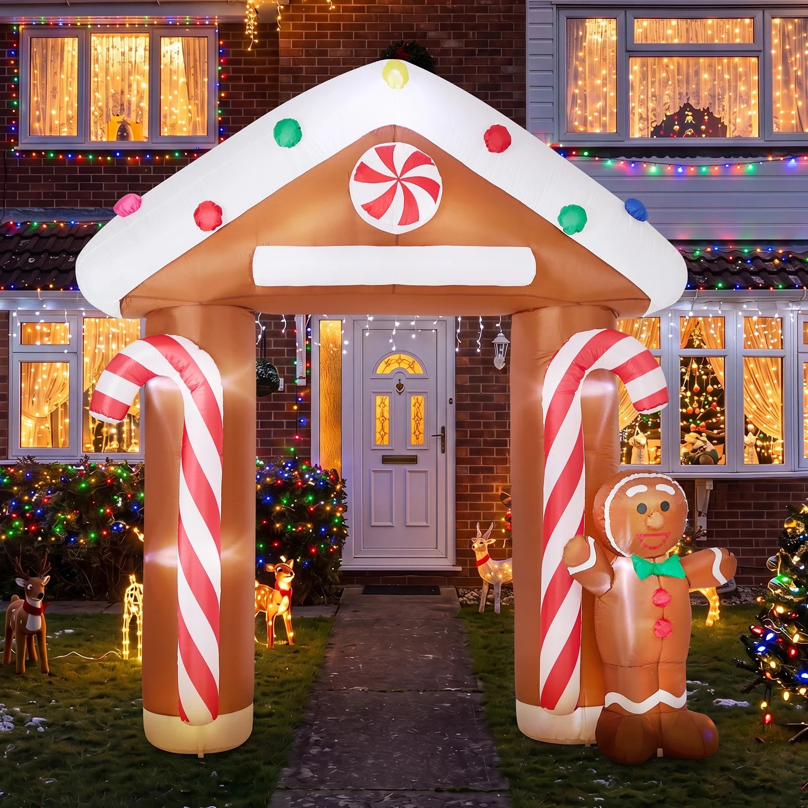 3 Tinseltown 2.8M Christmas Inflatable Archway LED Lights Party Xmas Decoration - Multi, 3 of 8