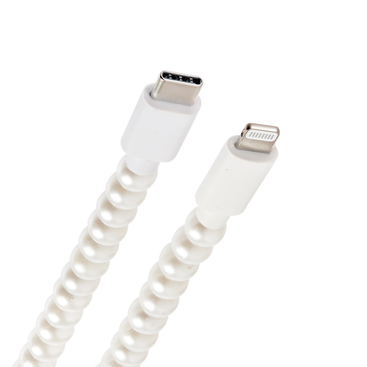 1 USB-C to Lightning Beaded Faux Pearl Cable - White, 1 of 6