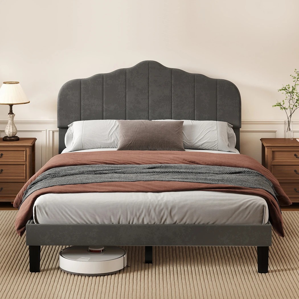 8 Levede Double Size Bed Frame Upholstered, 8 of 8