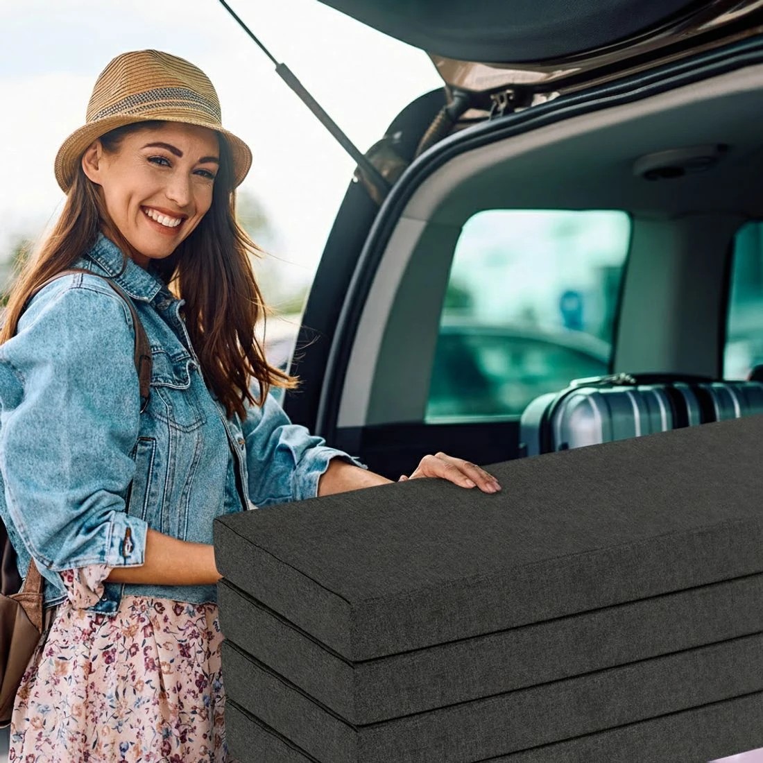 7 Giselle Bedding Foldable Mattress Folding Foam Mattresses Portable Mat Queen - Queen Bed - Grey, 7 of 9