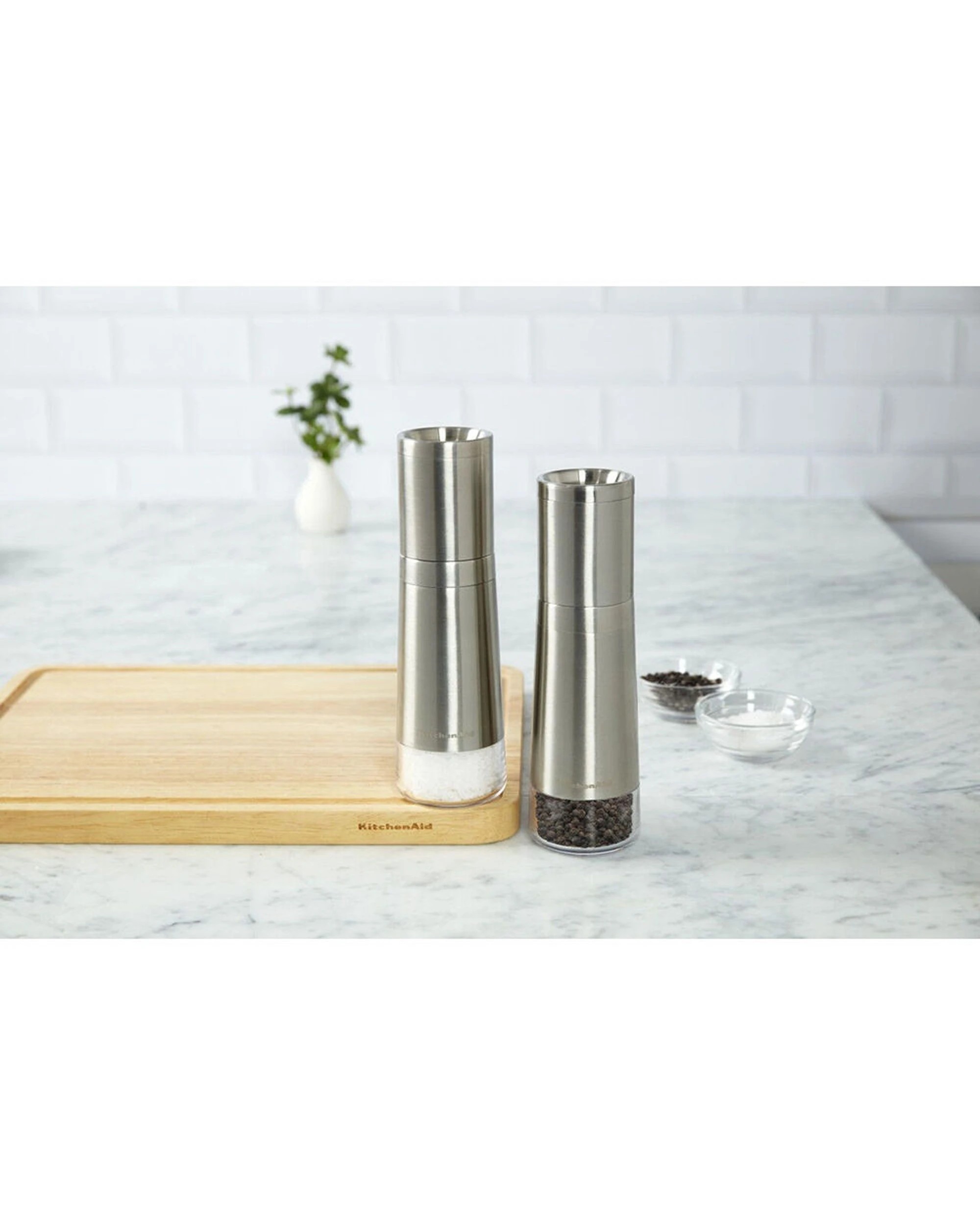 2 KitchenAid 2pc Salt and Pepper Mills Stainless Steel Set - Silver, 2 of 7
