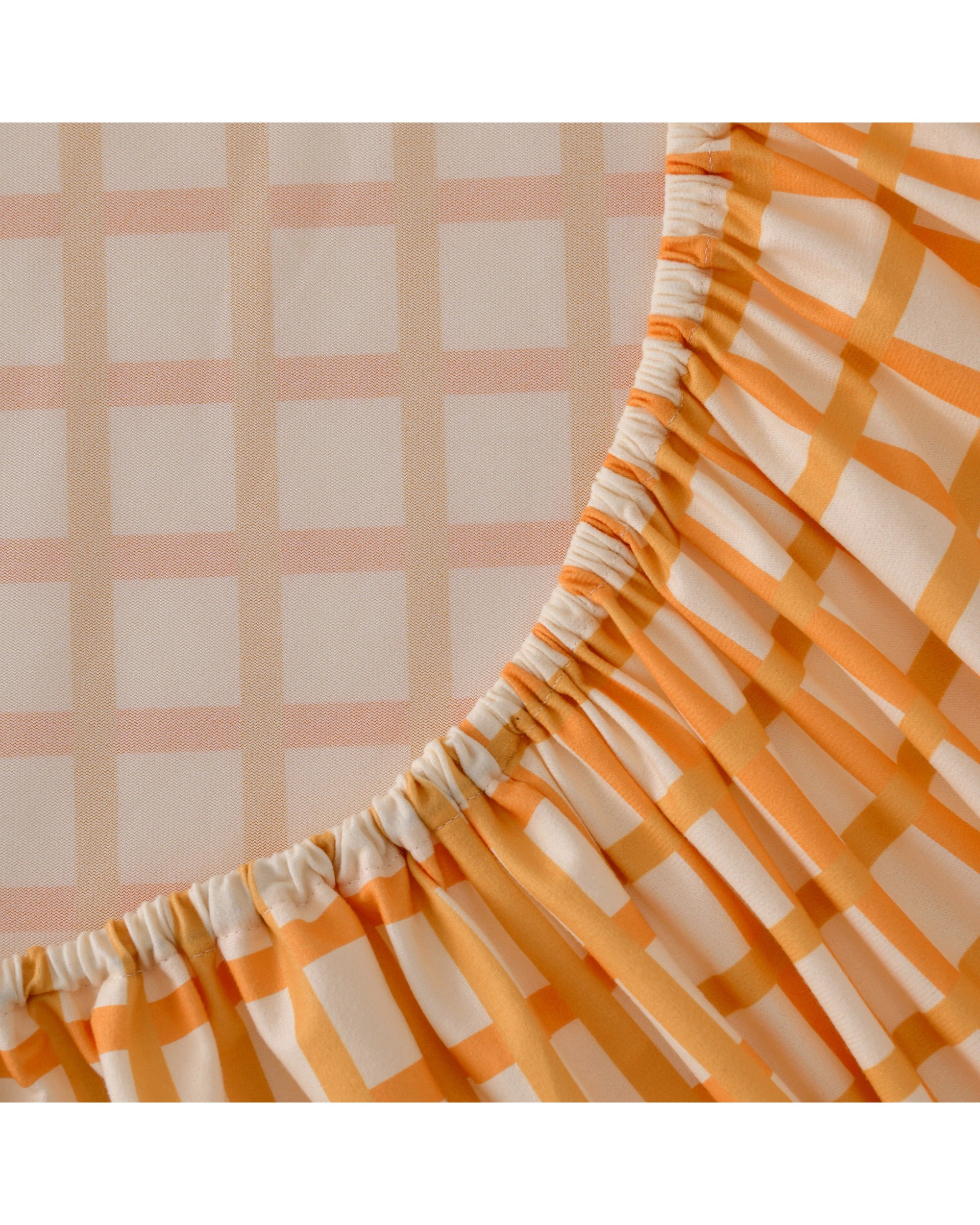 5 Dreamaker Micro Flannel Grid Combo Fitted Sheet Set - Queen Bed - Chai, 5 of 7