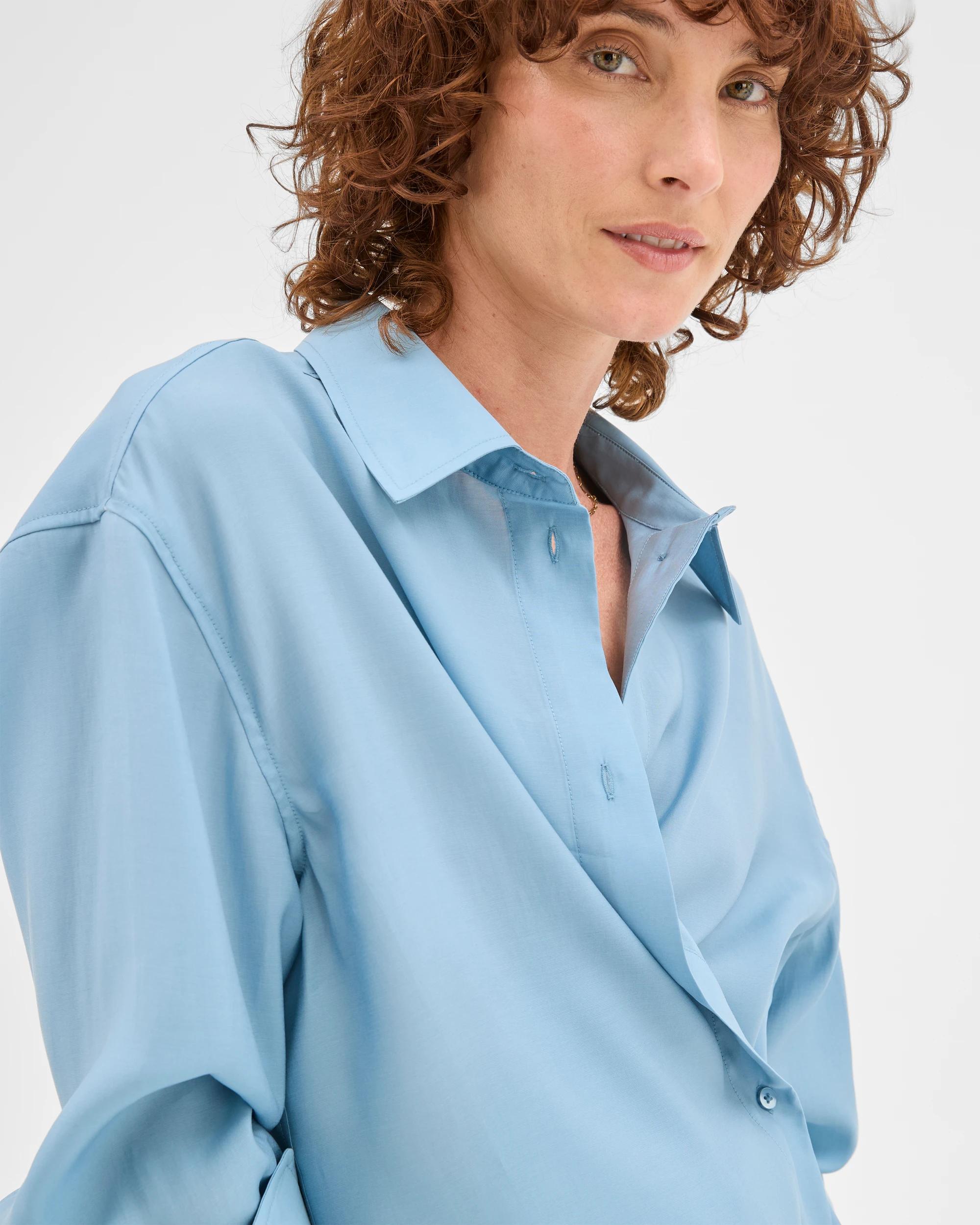 4 Preview Wrap Detail Shirt LIGHT BLUE, 4 of 6