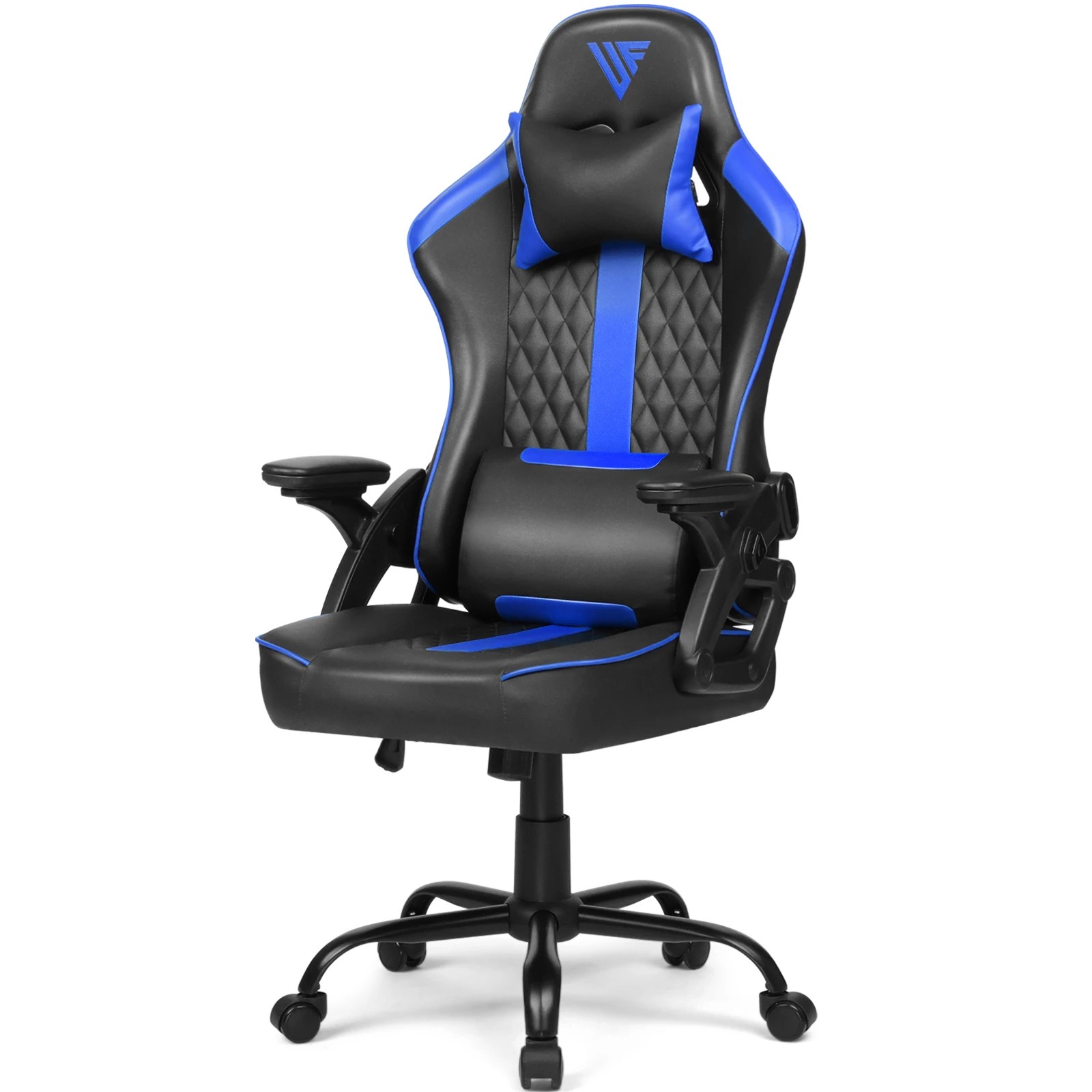 1 Advwin Gaming Chair Height Adjustable Ergonomic Recliner Racing Office Chair
 - Black, 1 of 10