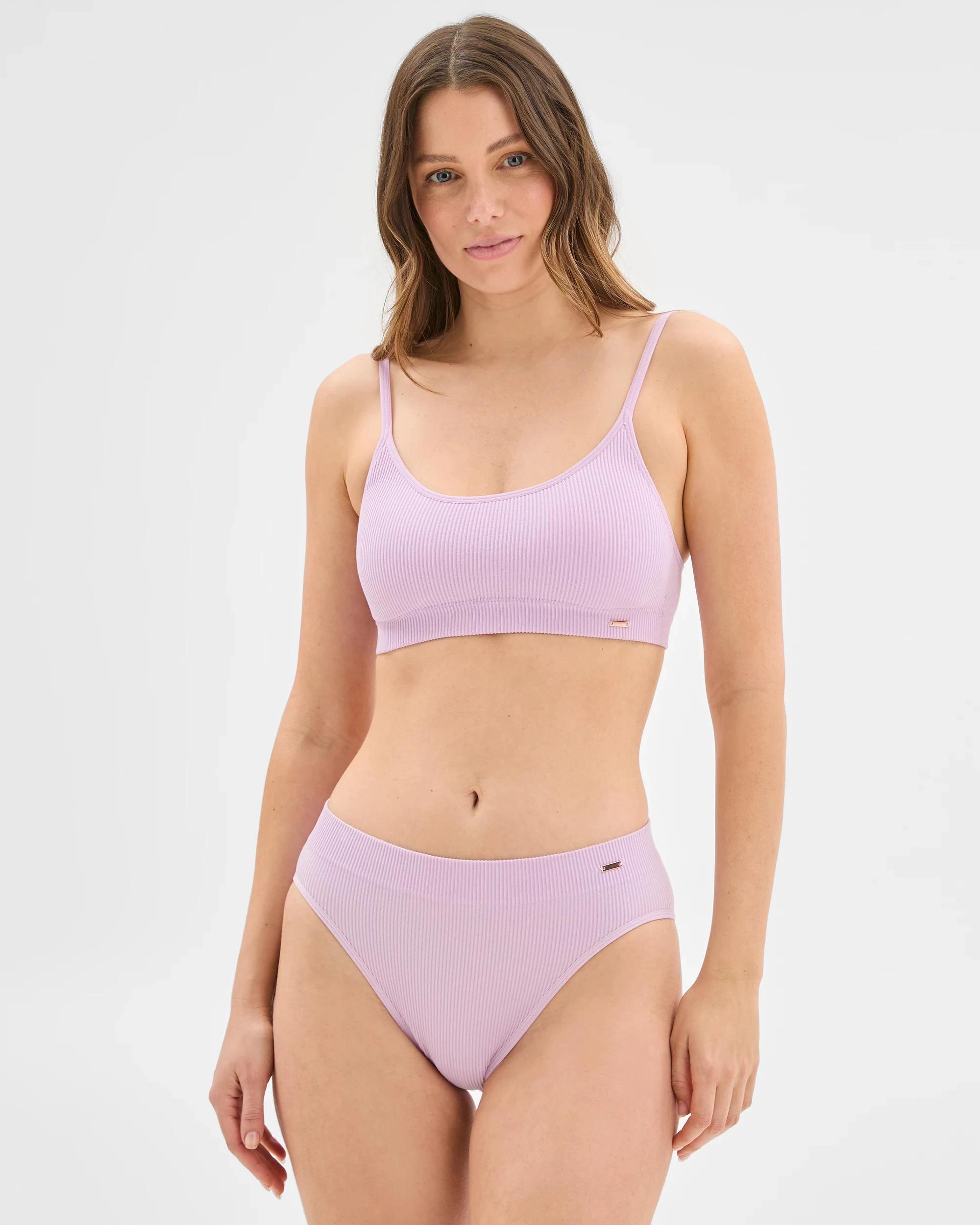 2 Lily Loves Ribbed Seamfree Strappy Crop Top ORCHID BLOOM, 2 of 3