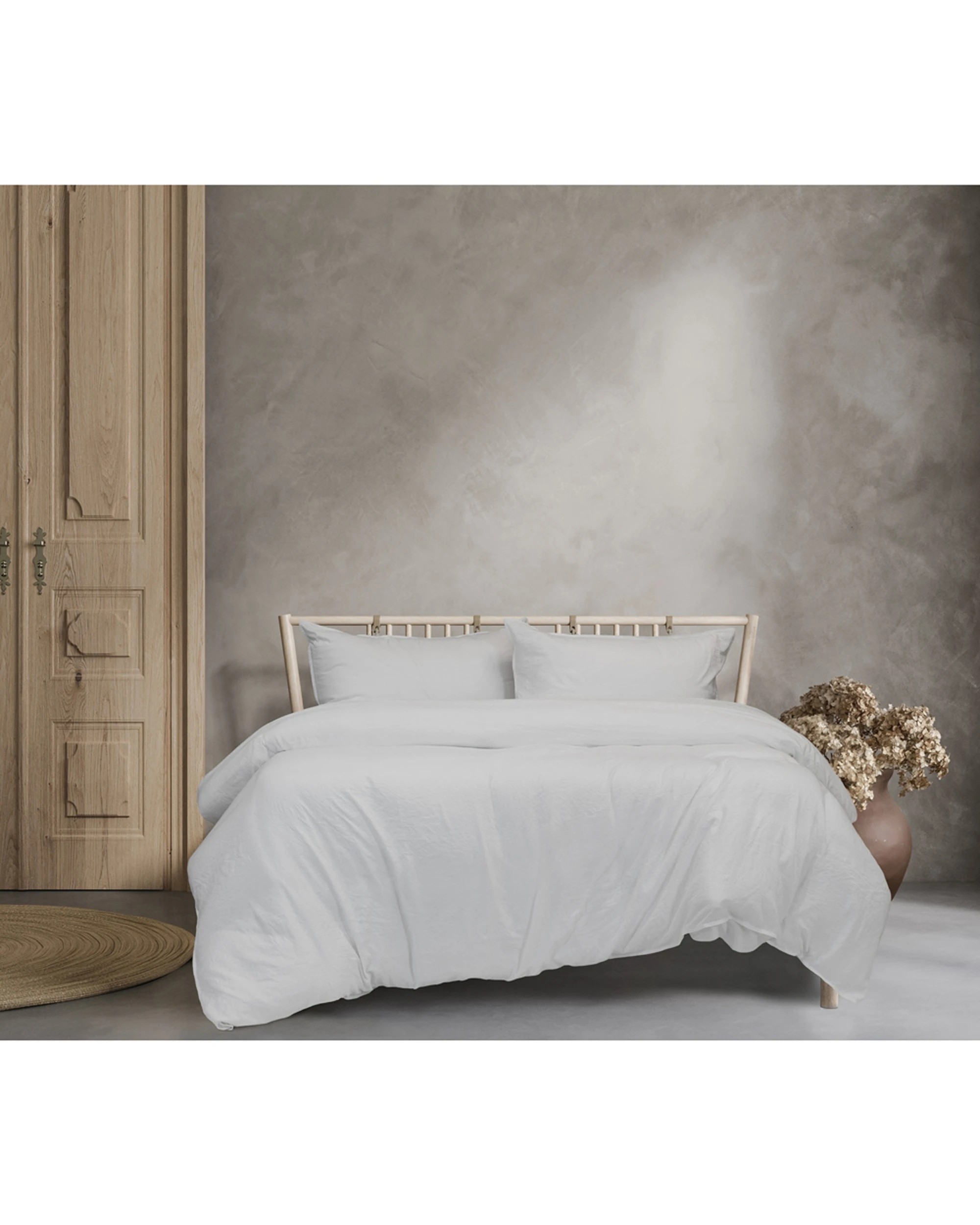 1 Ardor Boudoir Vintage Washed Size Double Bed Quilt Cover Set - White, 1 of 1