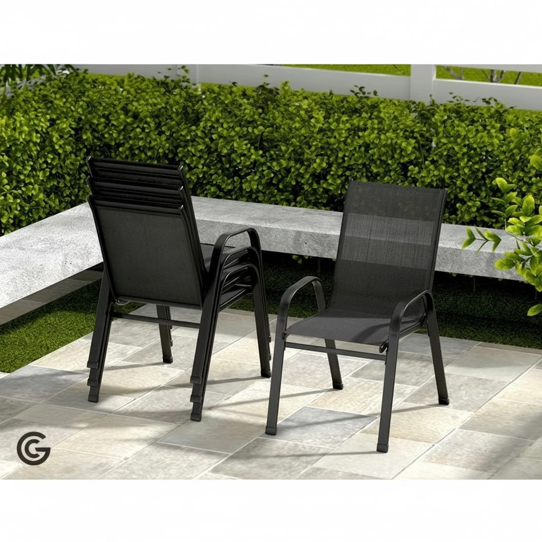 6 Gardeon 5PC Outdoor Dining Set Table and Chairs - Black, 6 of 8