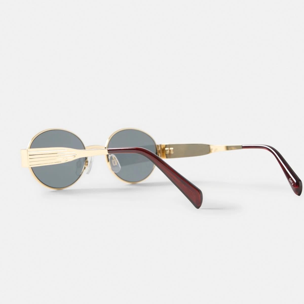 4 Oval Metal Sunglasses Gold, 4 of 6